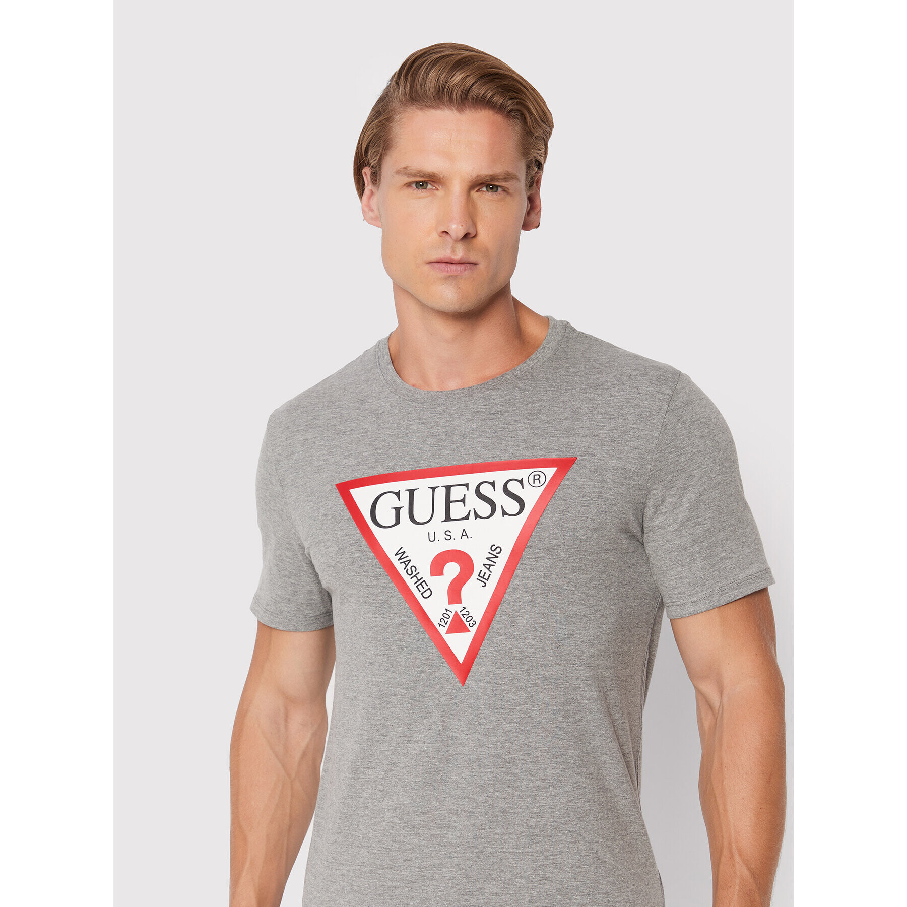 Guess T-Shirt M2YI71 I3Z11 Šedá Slim Fit - Pepit.cz