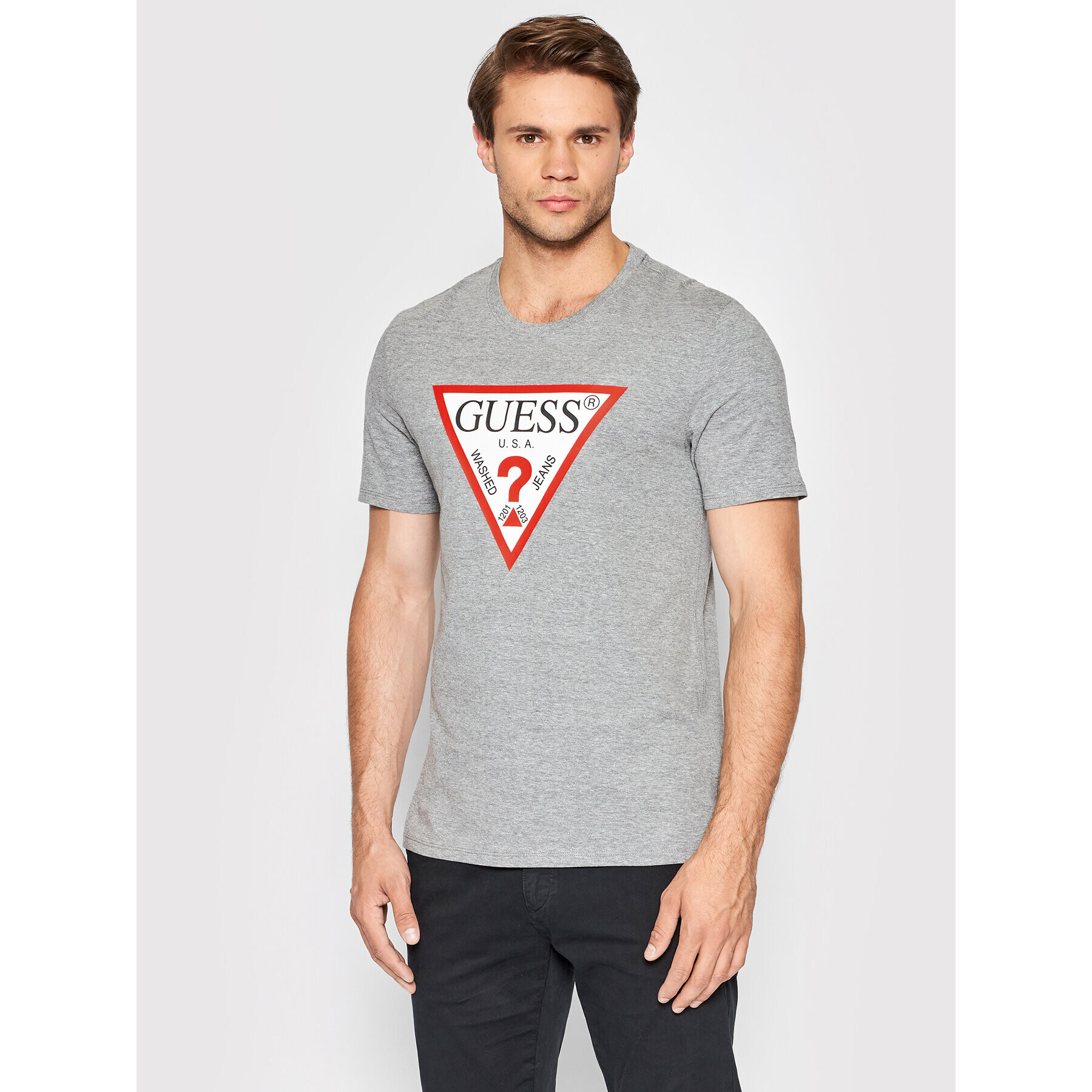 Guess T-Shirt M2YI71 I3Z11 Šedá Slim Fit - Pepit.cz