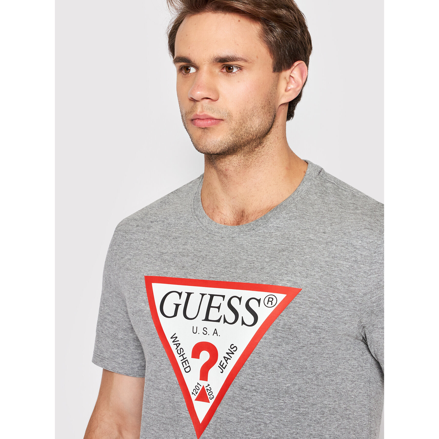 Guess T-Shirt M2YI71 I3Z11 Šedá Slim Fit - Pepit.cz