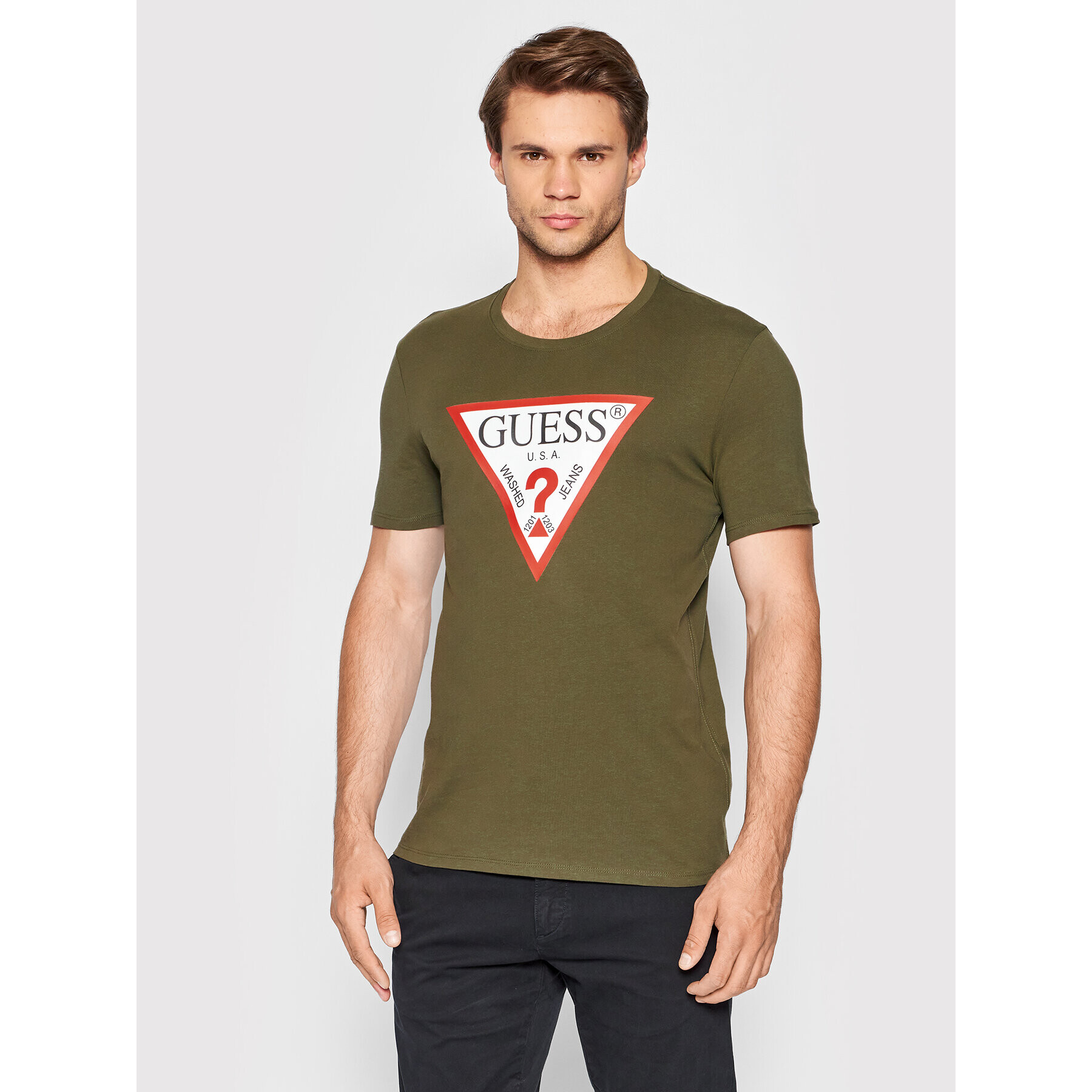 Guess T-Shirt M2YI71 I3Z11 Zelená Slim Fit - Pepit.cz