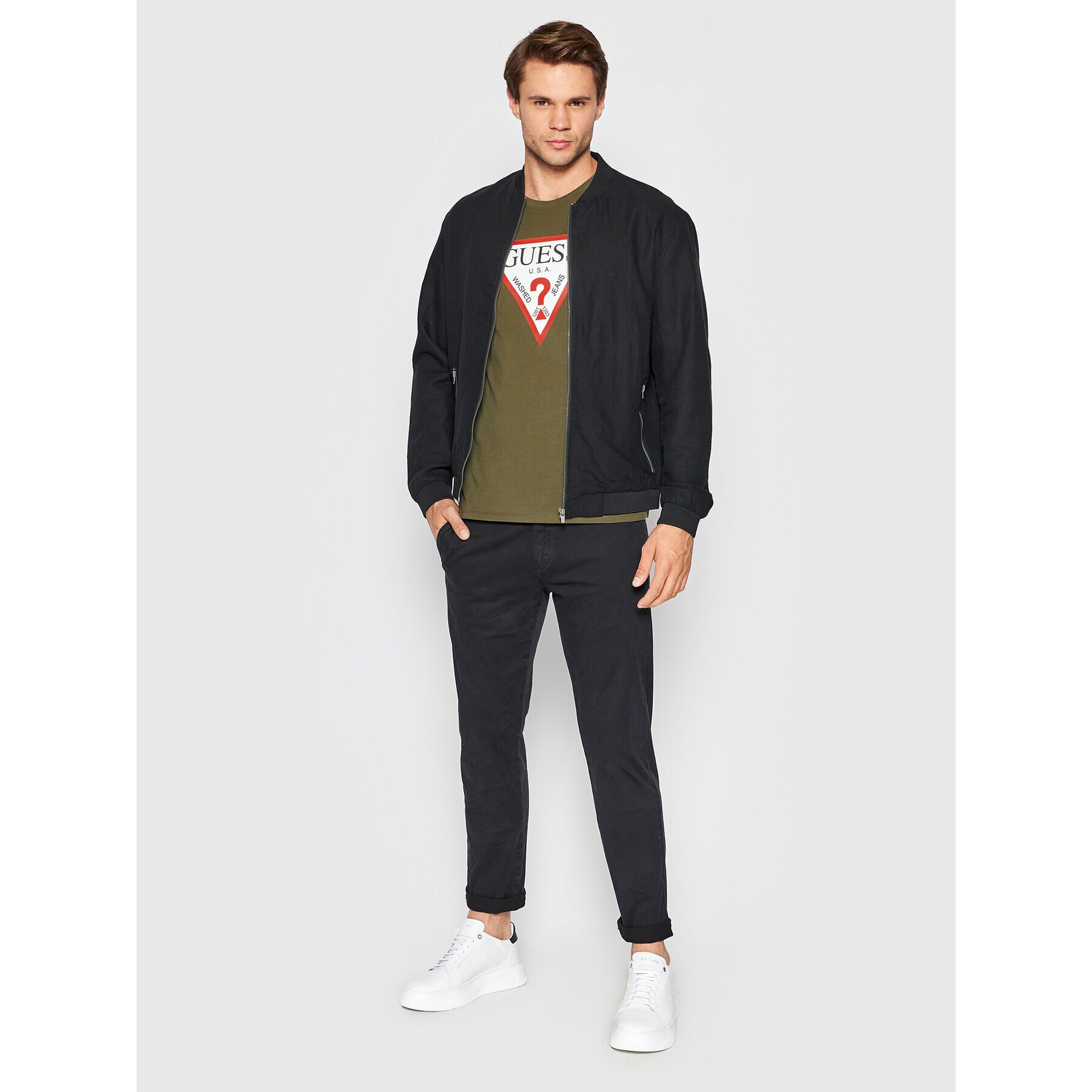 Guess T-Shirt M2YI71 I3Z11 Zelená Slim Fit - Pepit.cz