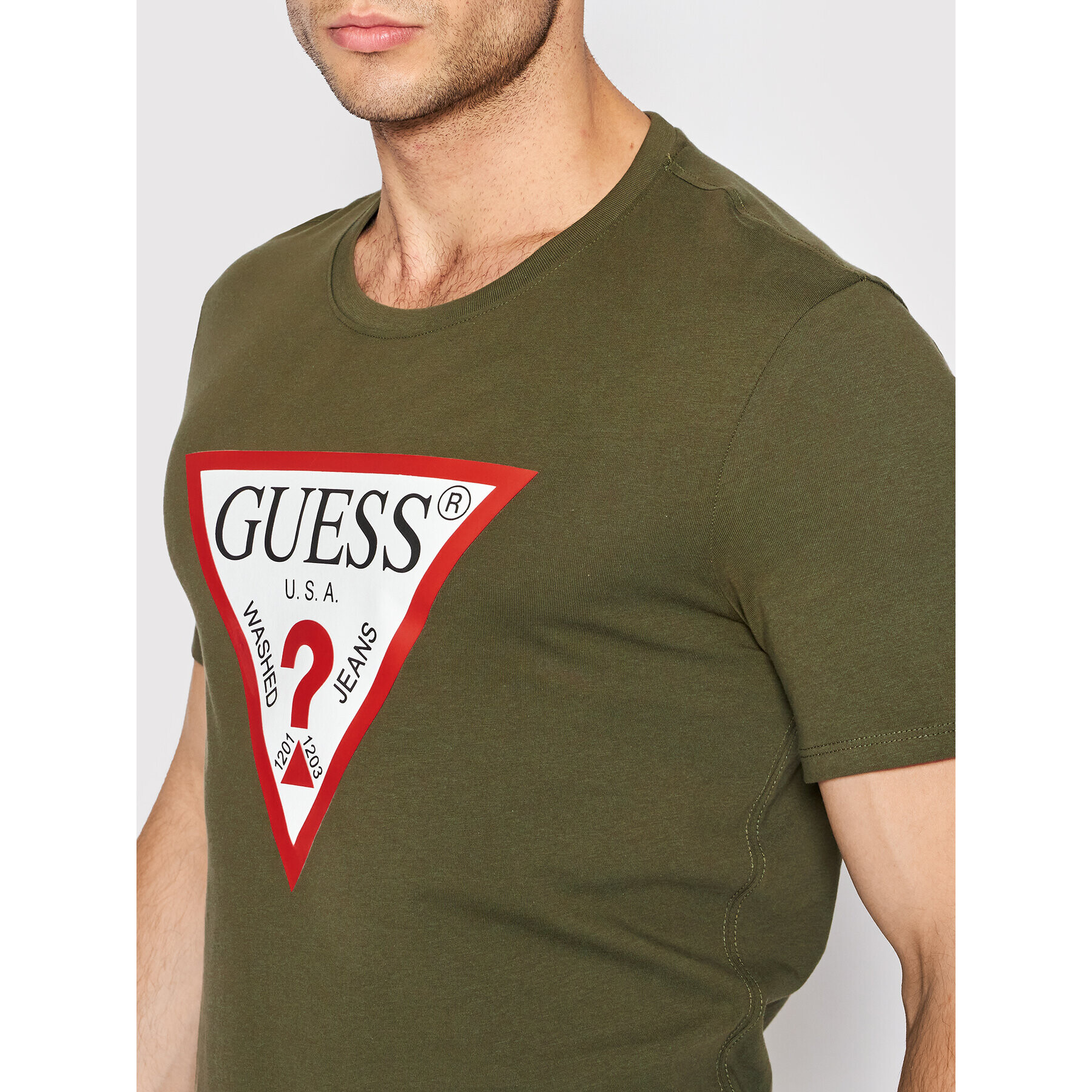 Guess T-Shirt M2YI71 I3Z11 Zelená Slim Fit - Pepit.cz