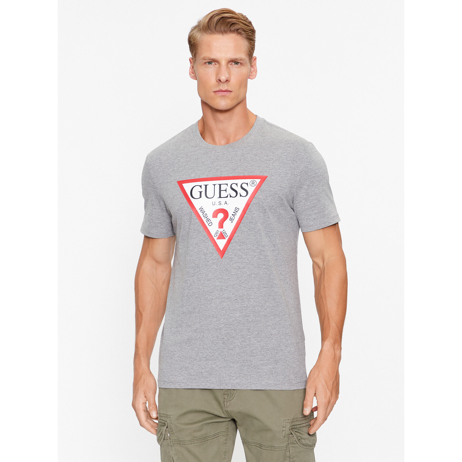 Guess T-Shirt M2YI71 I3Z14 Šedá Slim Fit - Pepit.cz