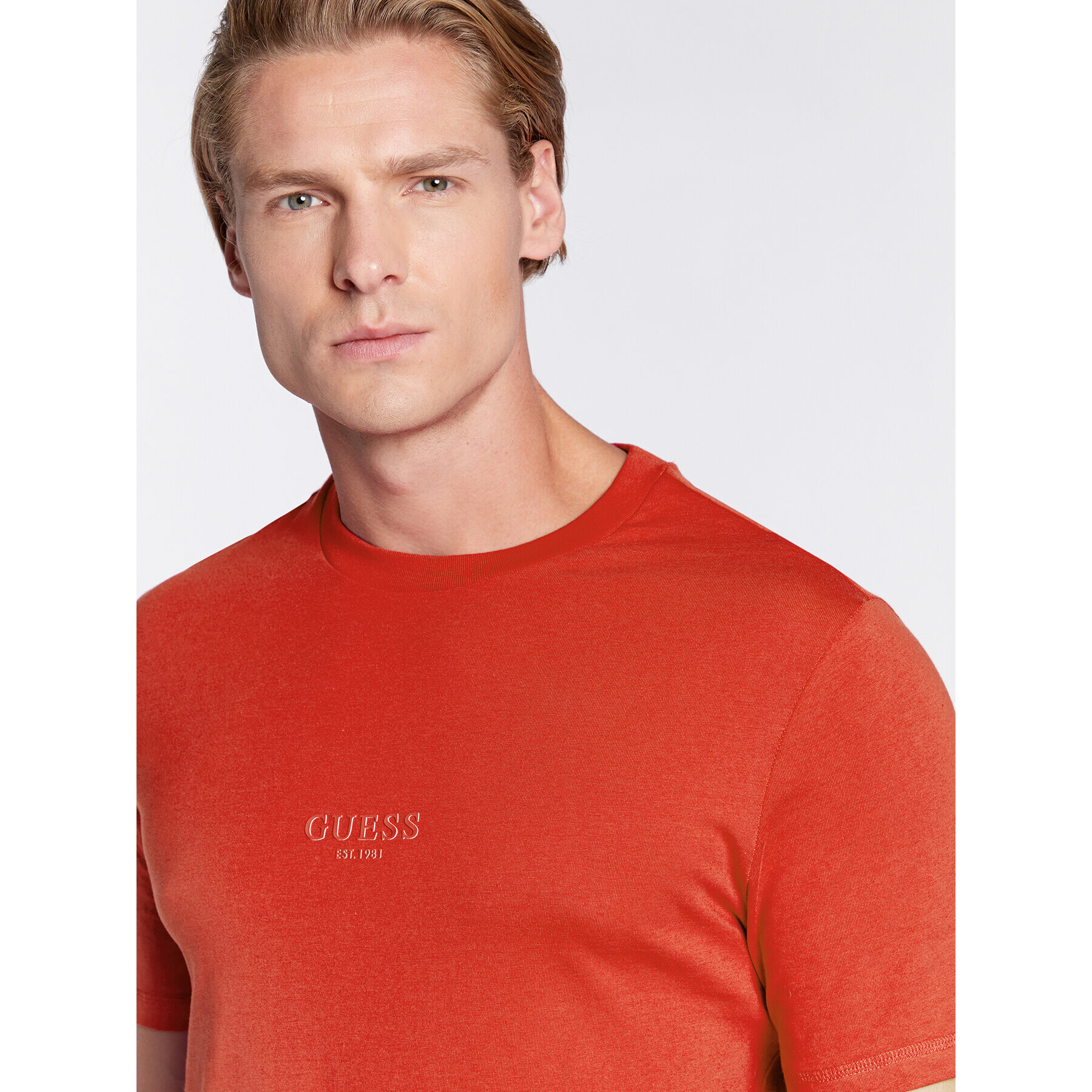 Guess T-Shirt M2YI72 I3Z11 Červená Slim Fit - Pepit.cz