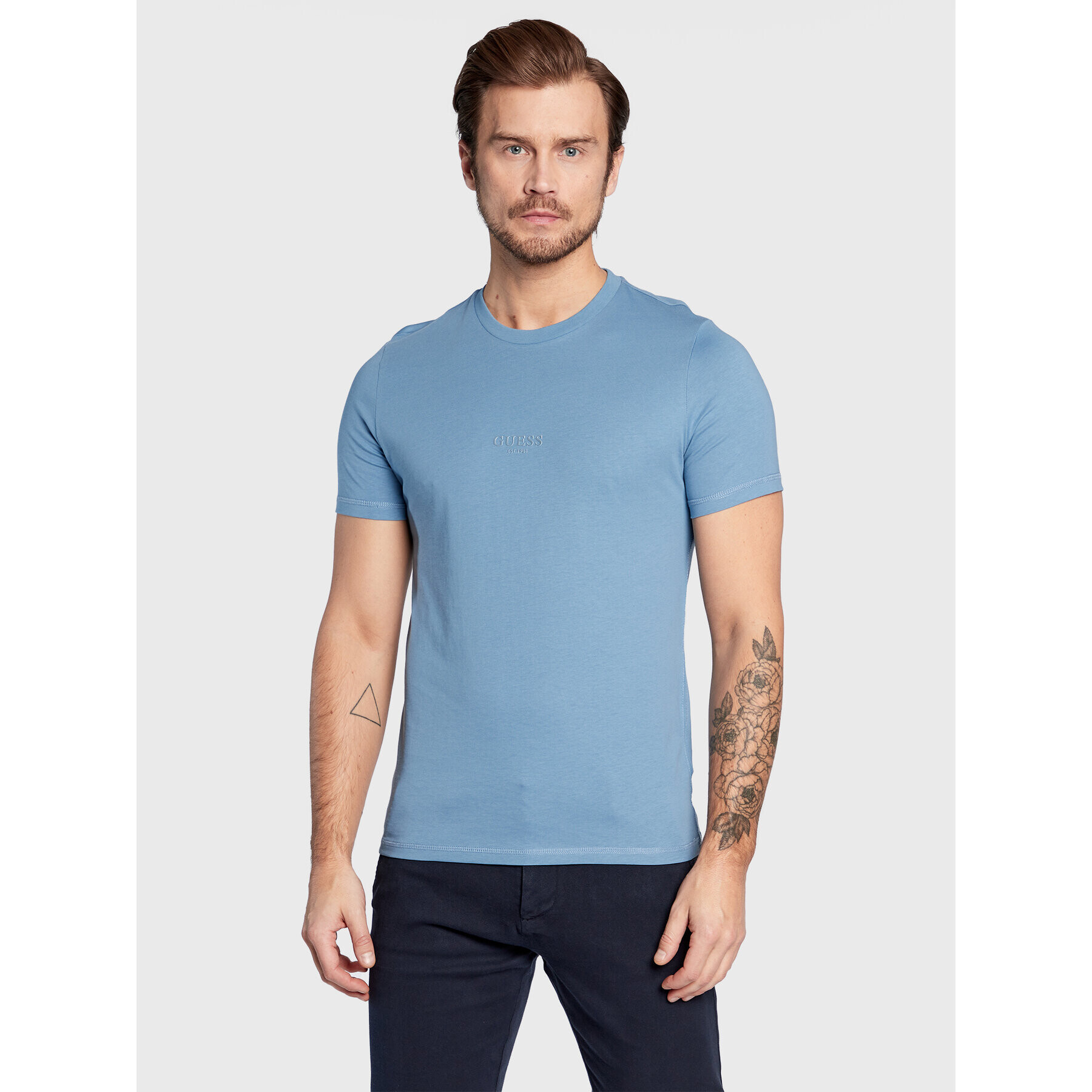 Guess T-Shirt M2YI72 I3Z11 Modrá Slim Fit - Pepit.cz