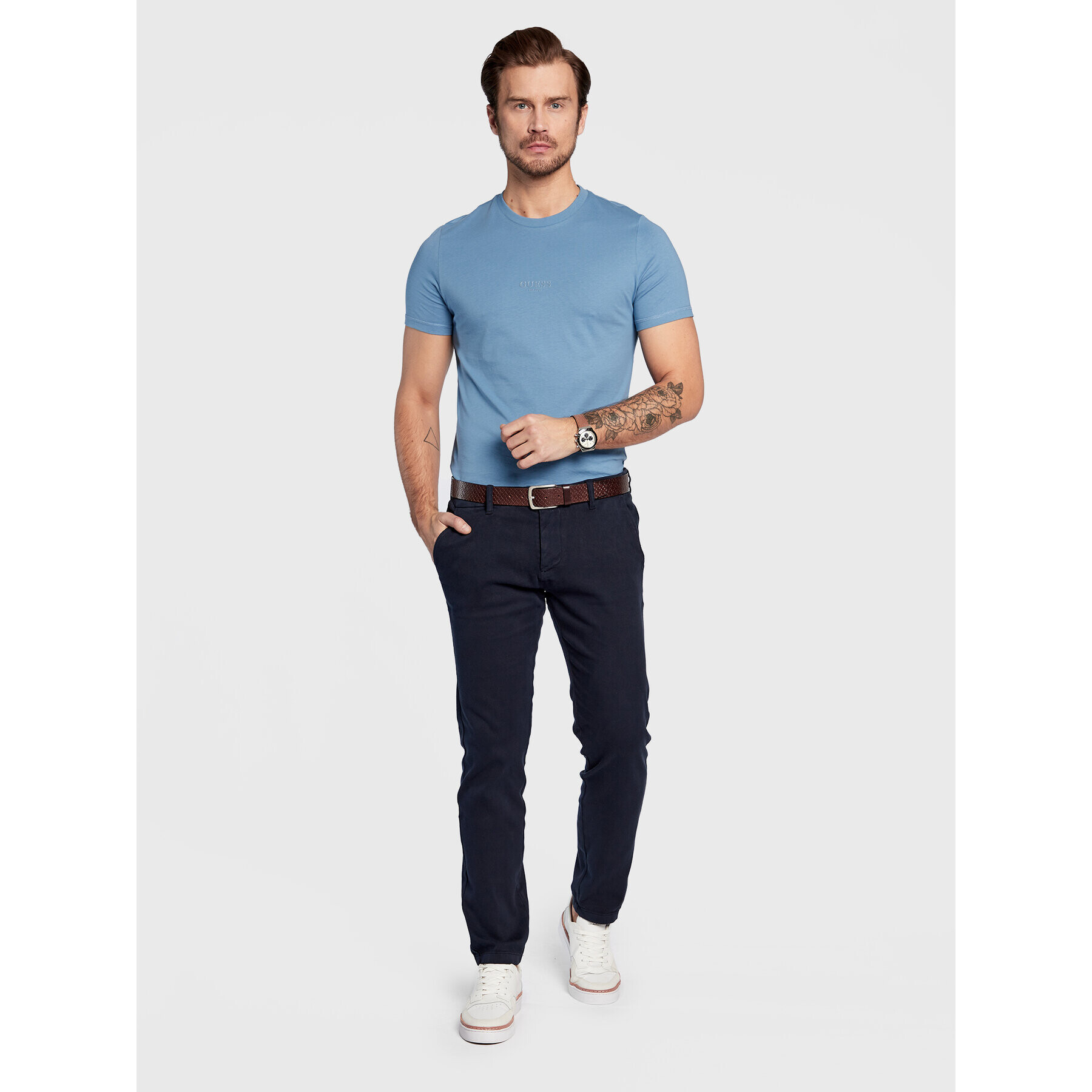 Guess T-Shirt M2YI72 I3Z11 Modrá Slim Fit - Pepit.cz