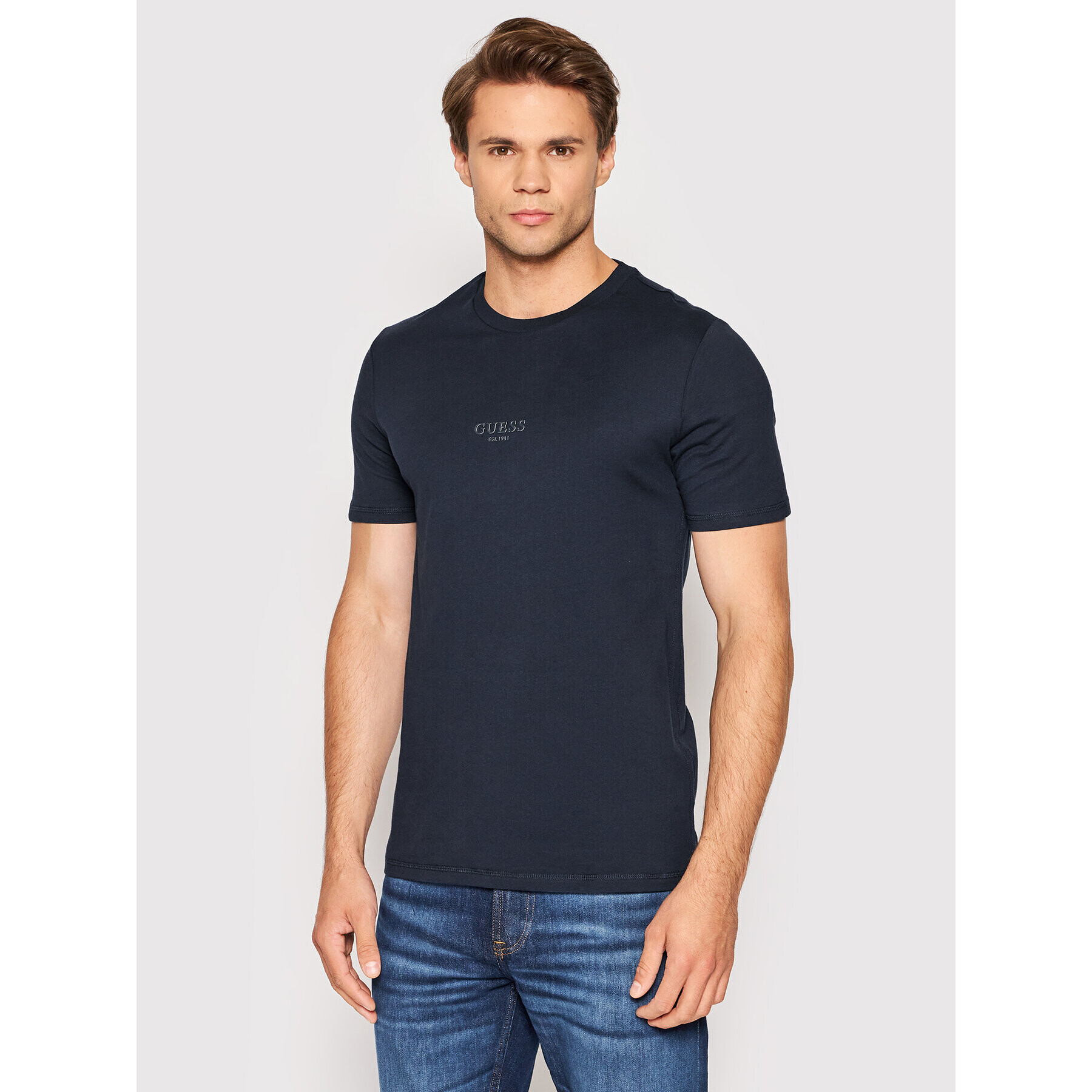 Guess T-Shirt M2YI72 I3Z11 Tmavomodrá Slim Fit - Pepit.cz