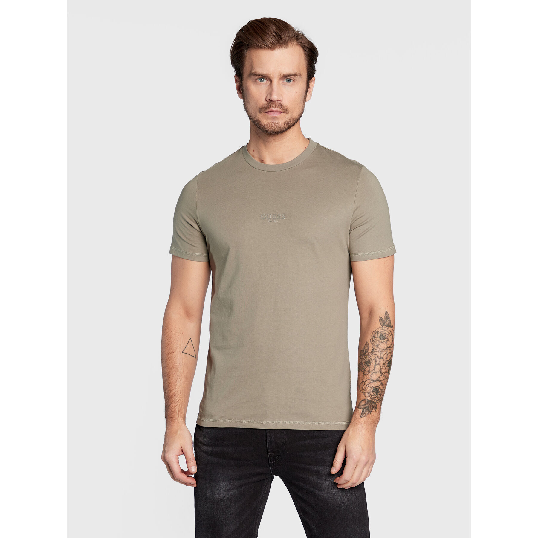 Guess T-Shirt M2YI72 I3Z11 Zelená Slim Fit - Pepit.cz