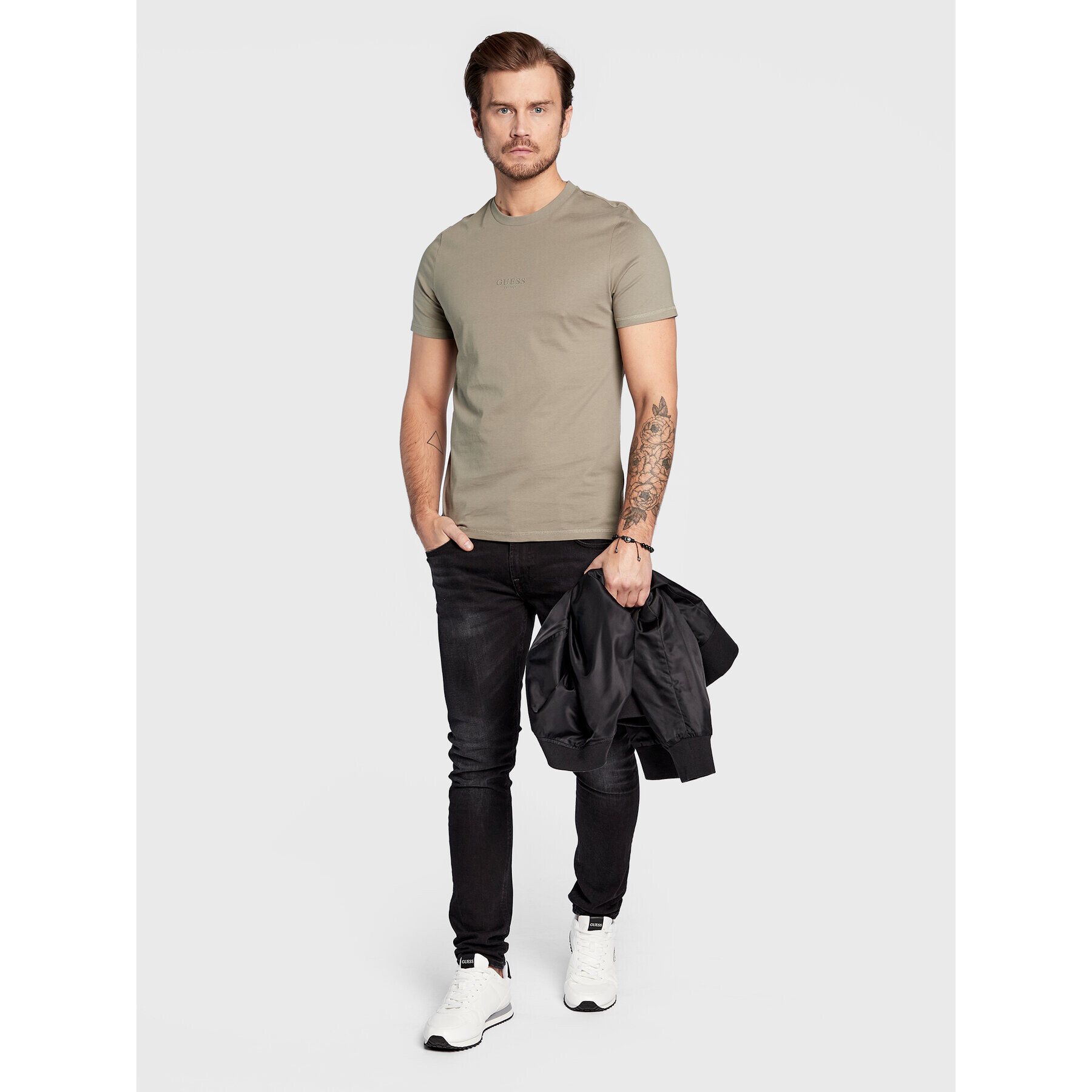 Guess T-Shirt M2YI72 I3Z11 Zelená Slim Fit - Pepit.cz