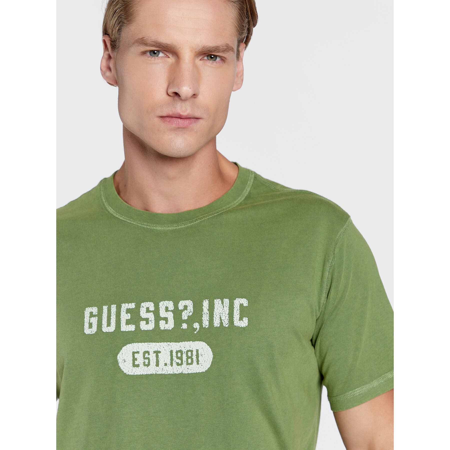 Guess T-Shirt M2YI98 K8FQ0 Zelená Regular Fit - Pepit.cz