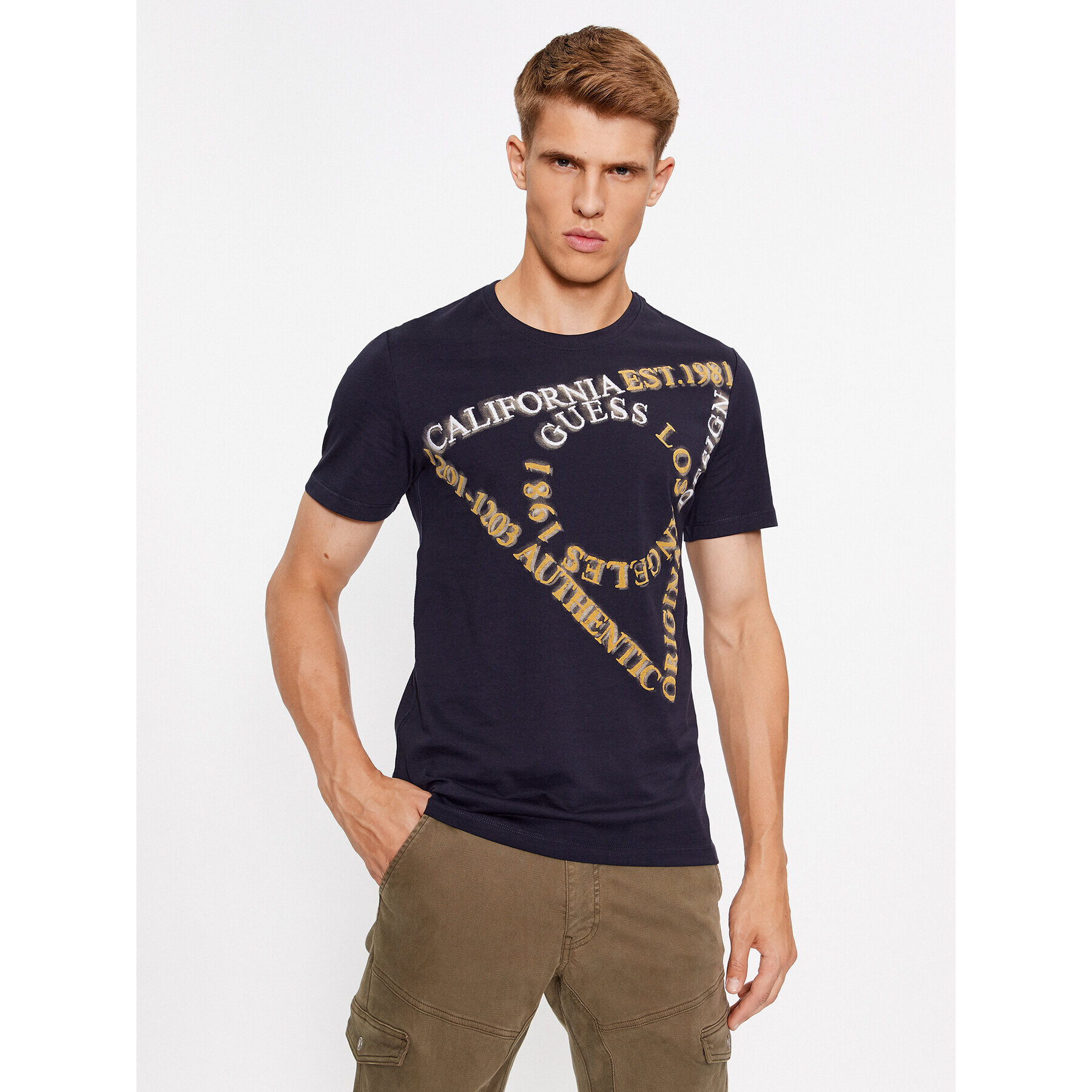 Guess T-Shirt M3BI13 I3Z14 Modrá Slim Fit - Pepit.cz