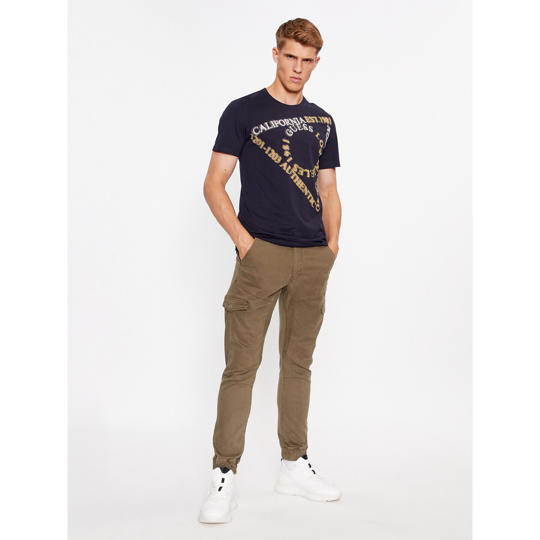 Guess T-Shirt M3BI13 I3Z14 Modrá Slim Fit - Pepit.cz