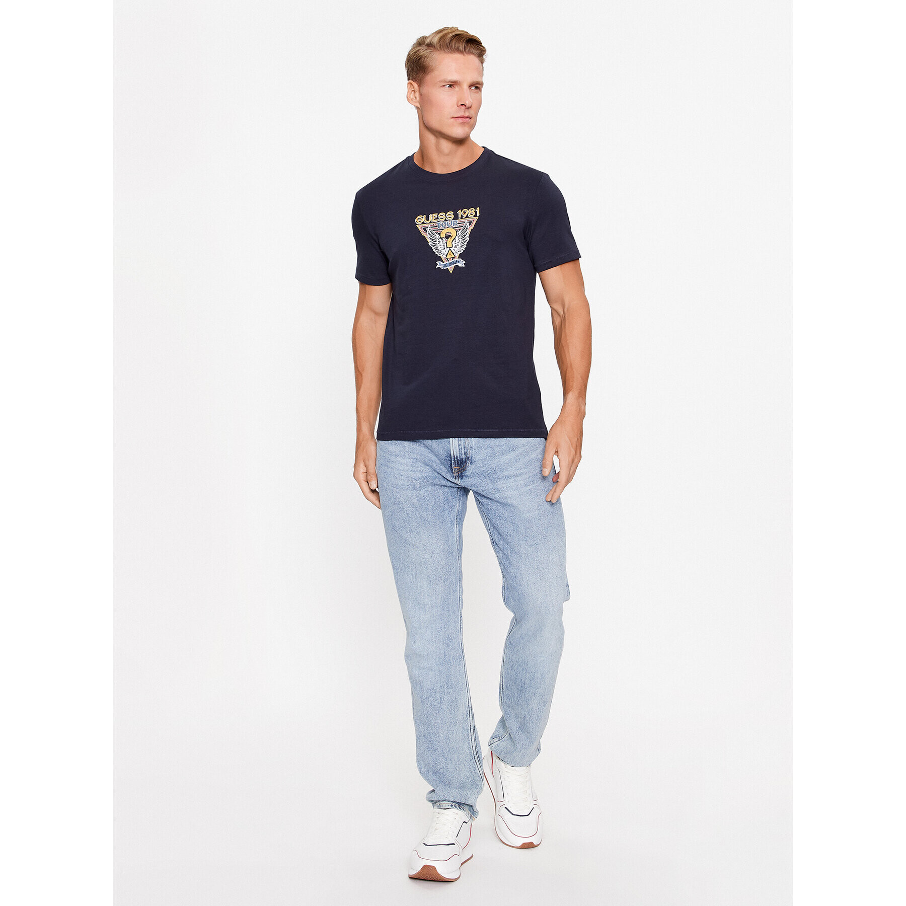 Guess T-Shirt M3BI30 J1314 Modrá Slim Fit - Pepit.cz