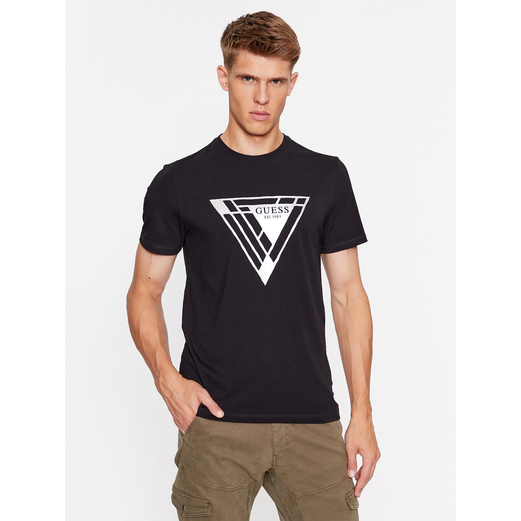 Guess T-Shirt M3BI35 J1314 Černá Slim Fit - Pepit.cz