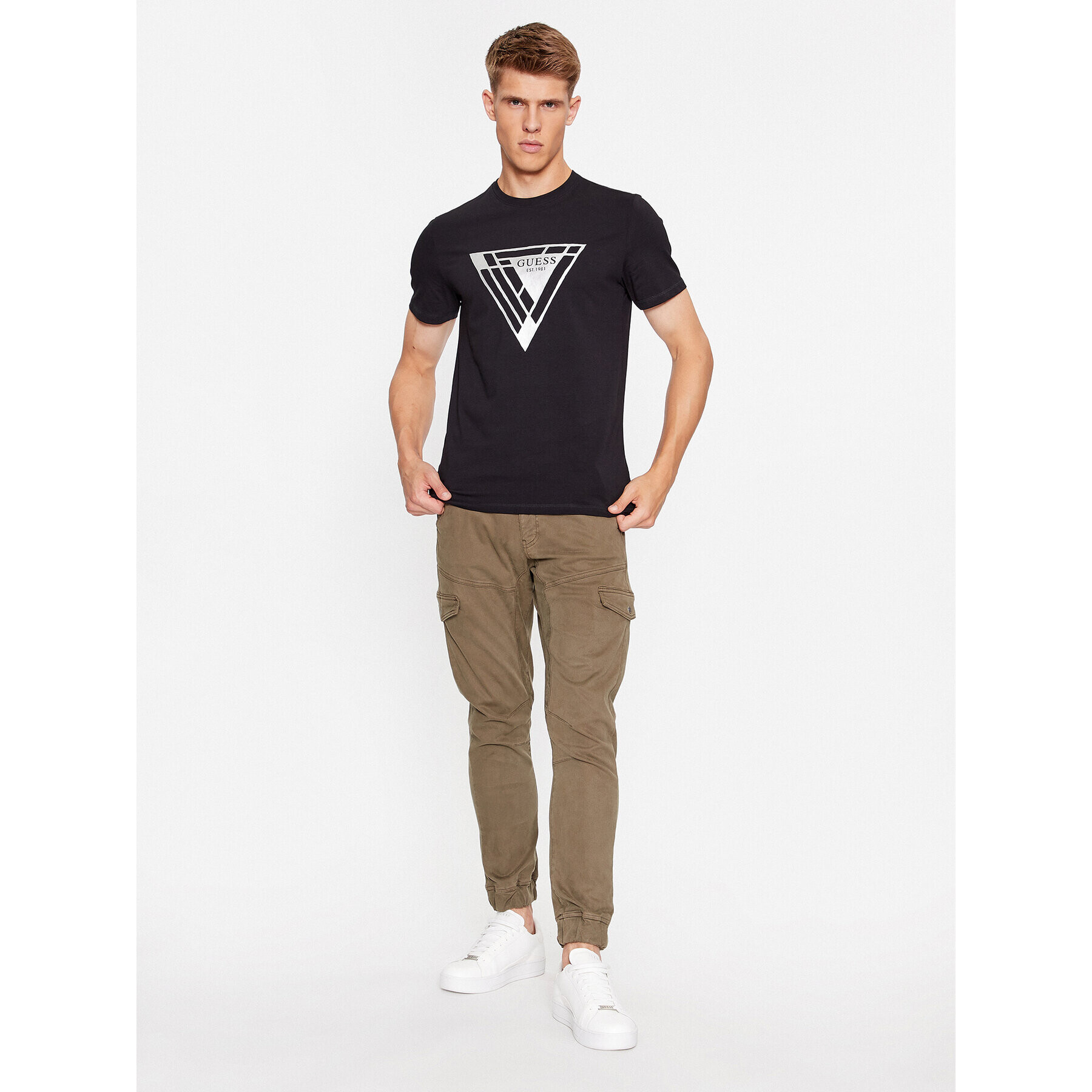 Guess T-Shirt M3BI35 J1314 Černá Slim Fit - Pepit.cz