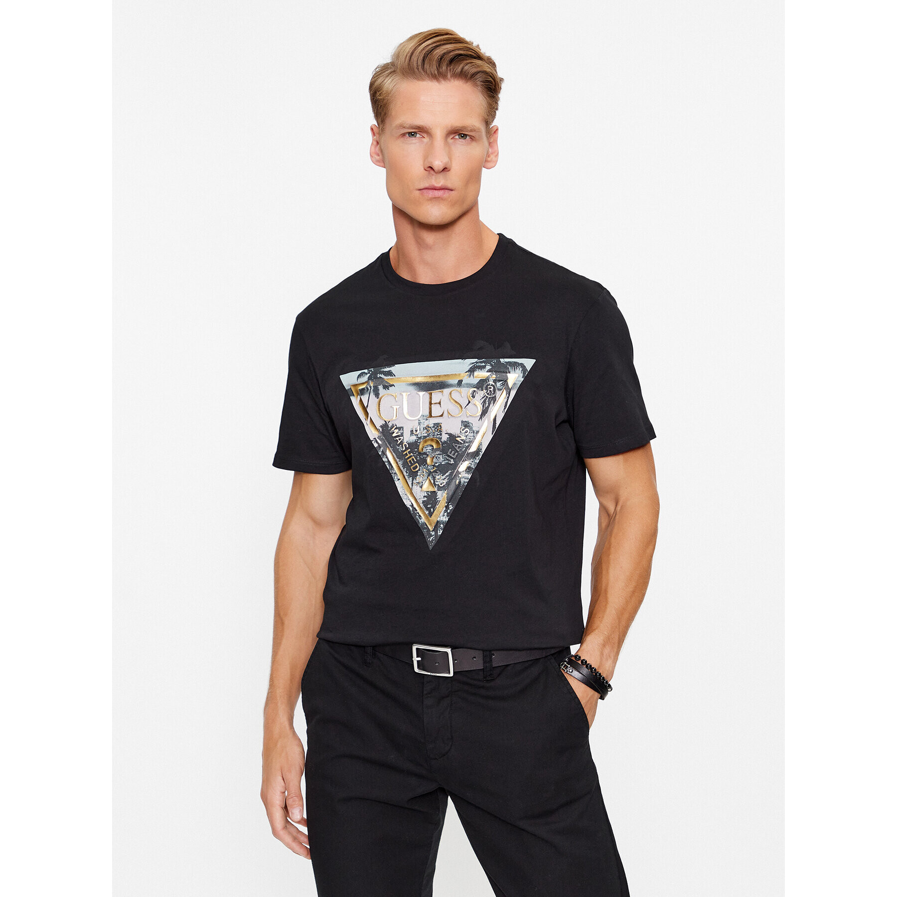 Guess T-Shirt M3BI65 K9RM1 Černá Slim Fit - Pepit.cz