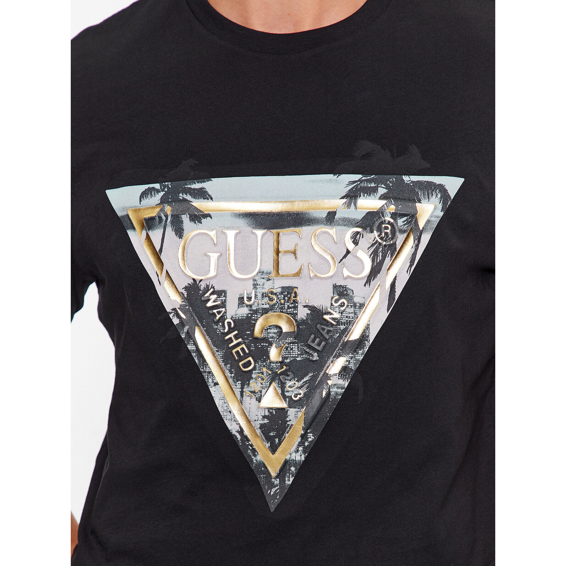 Guess T-Shirt M3BI65 K9RM1 Černá Slim Fit - Pepit.cz