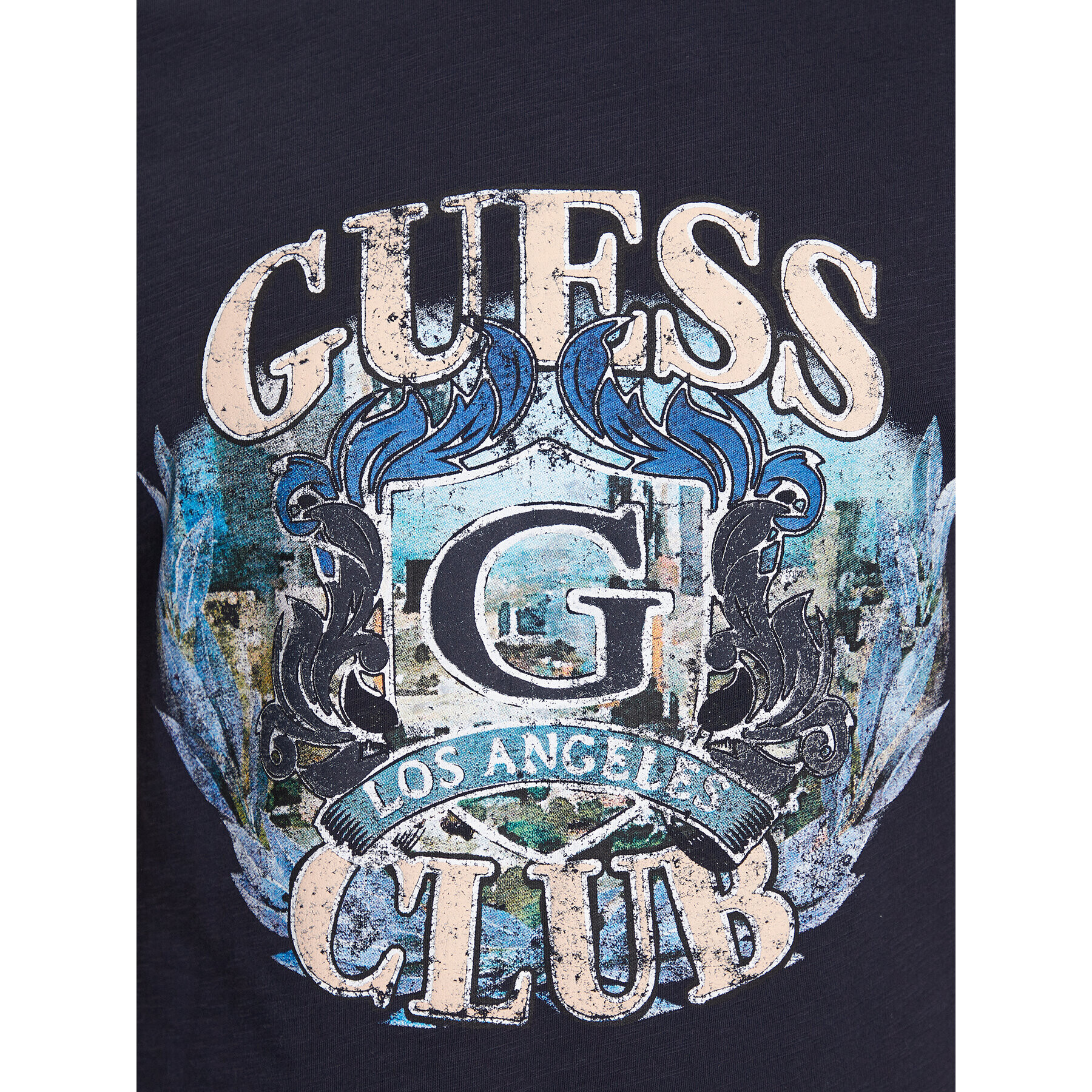 Guess T-Shirt M3BI70 K6XN4 Tmavomodrá Slim Fit - Pepit.cz