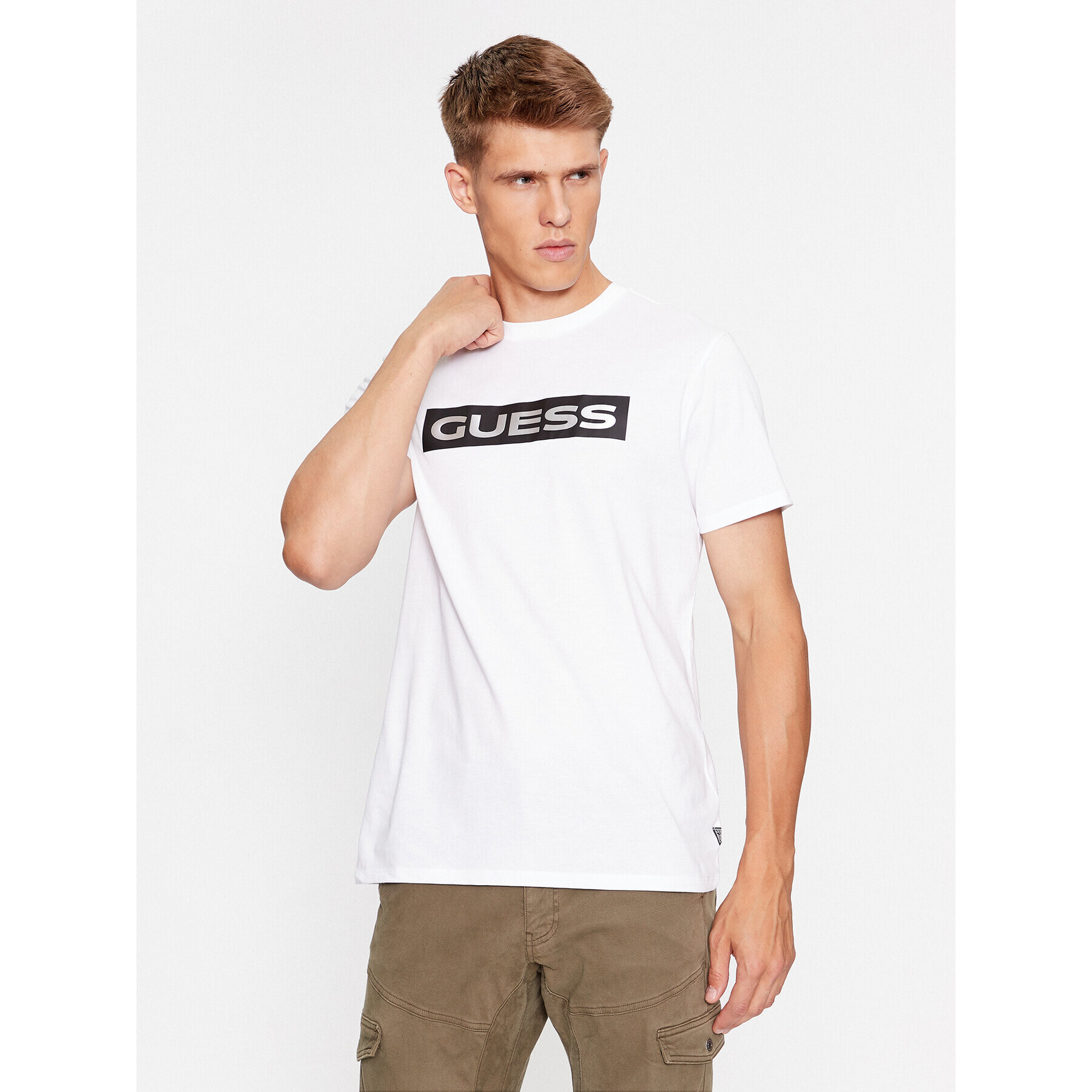 Guess T-Shirt M3BI80 K9RM1 Bílá Slim Fit - Pepit.cz