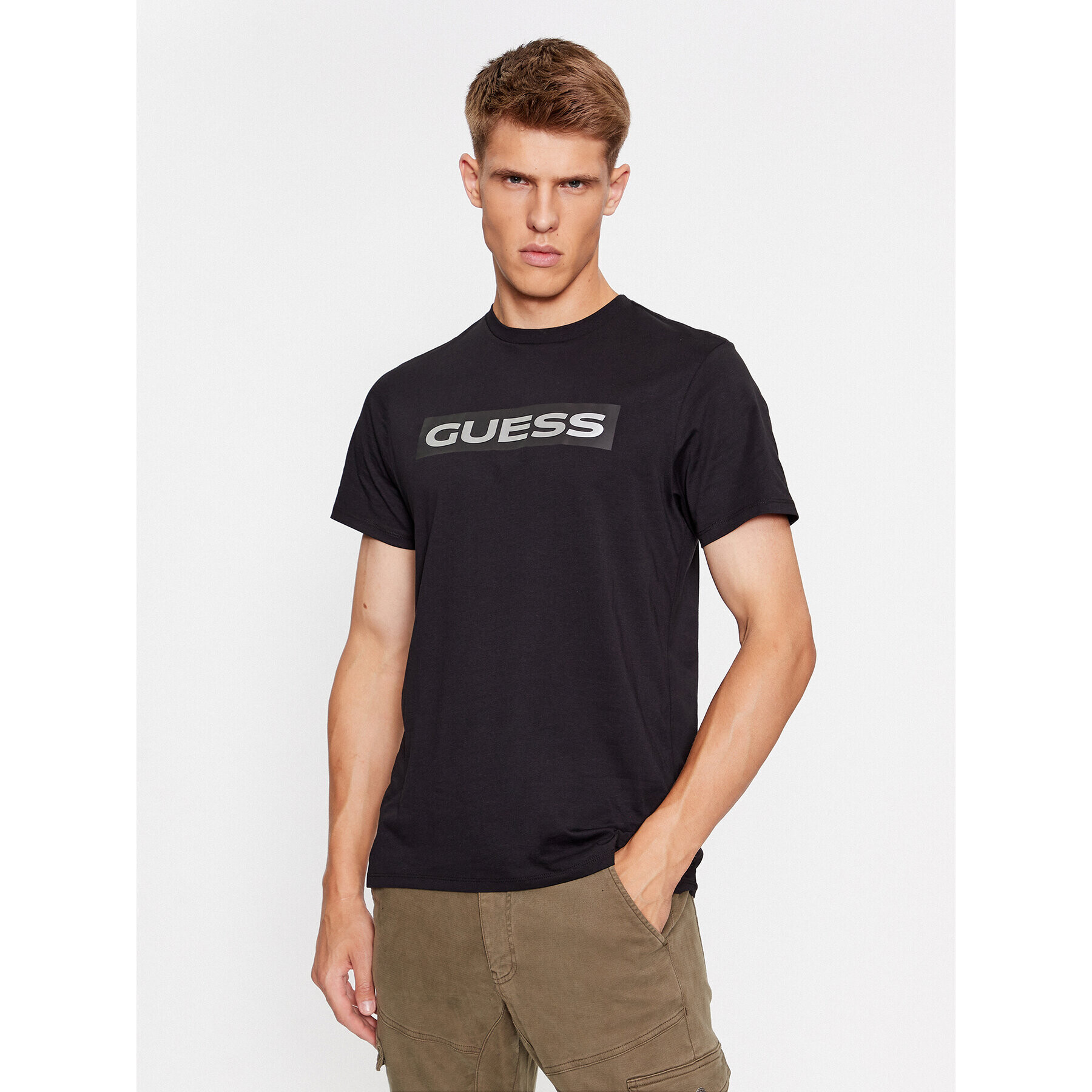 Guess T-Shirt M3BI80 K9RM1 Černá Slim Fit - Pepit.cz