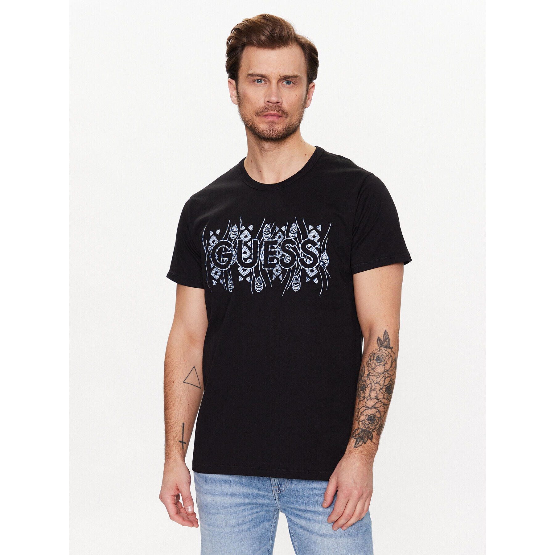 Guess T-Shirt M3GI15 K8FQ4 Černá Regular Fit - Pepit.cz