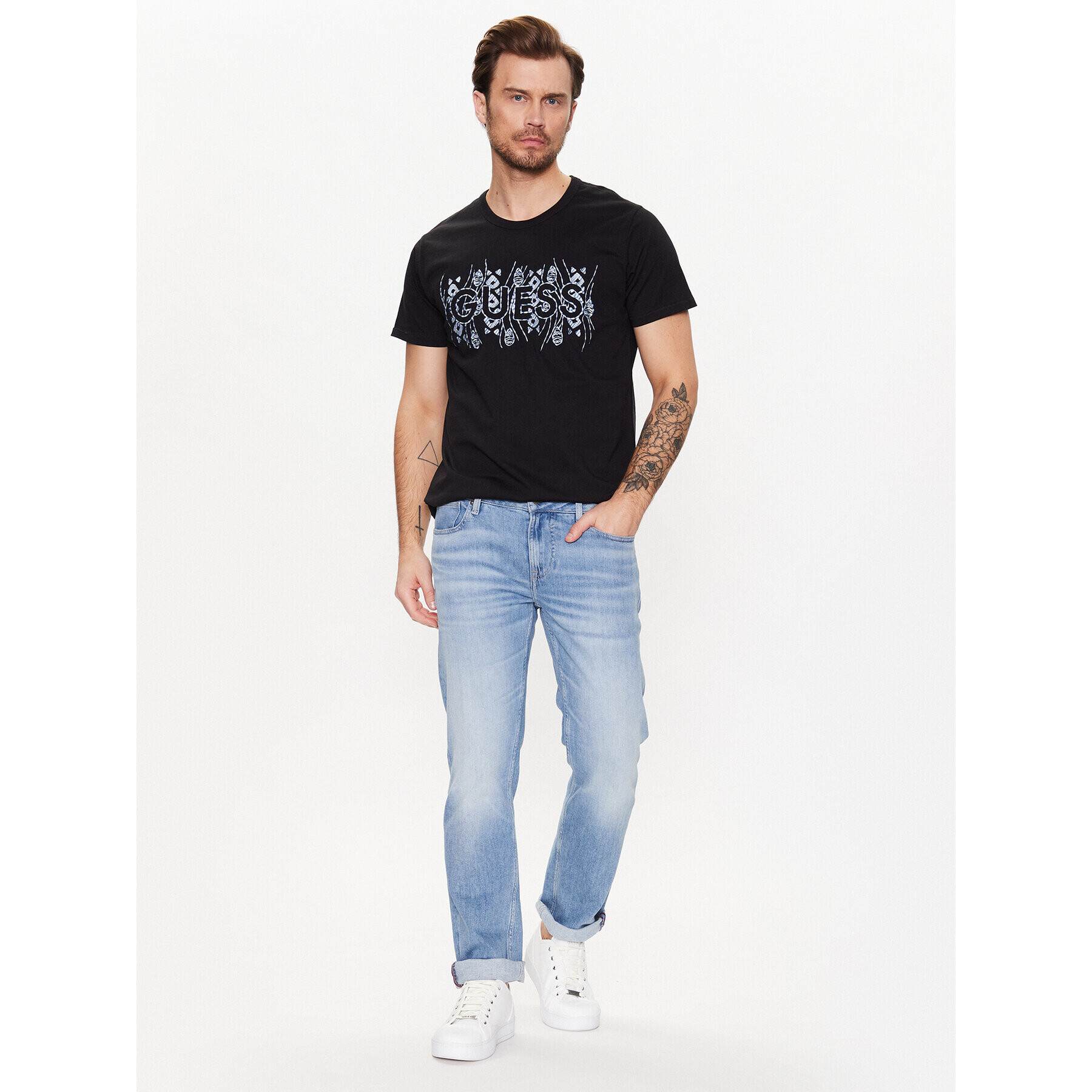 Guess T-Shirt M3GI15 K8FQ4 Černá Regular Fit - Pepit.cz