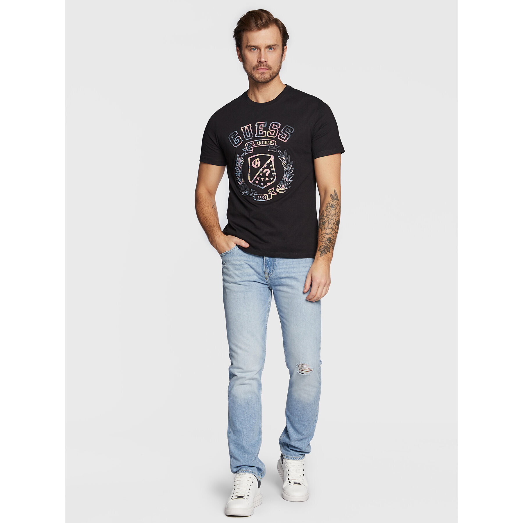 Guess T-Shirt M3RI03 I3Z14 Černá Slim Fit - Pepit.cz