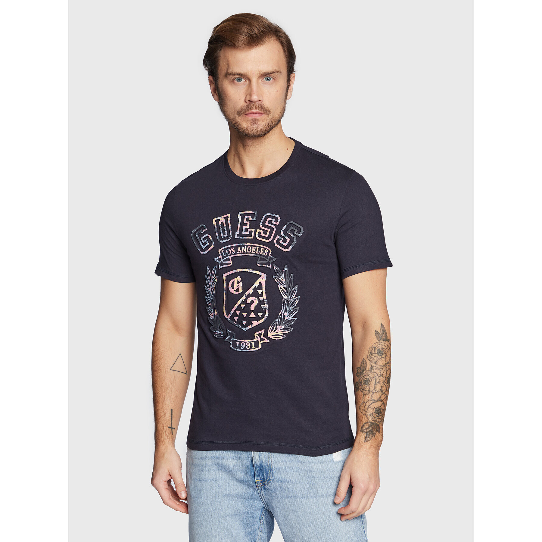 Guess T-Shirt M3RI03 I3Z14 Tmavomodrá Slim Fit - Pepit.cz