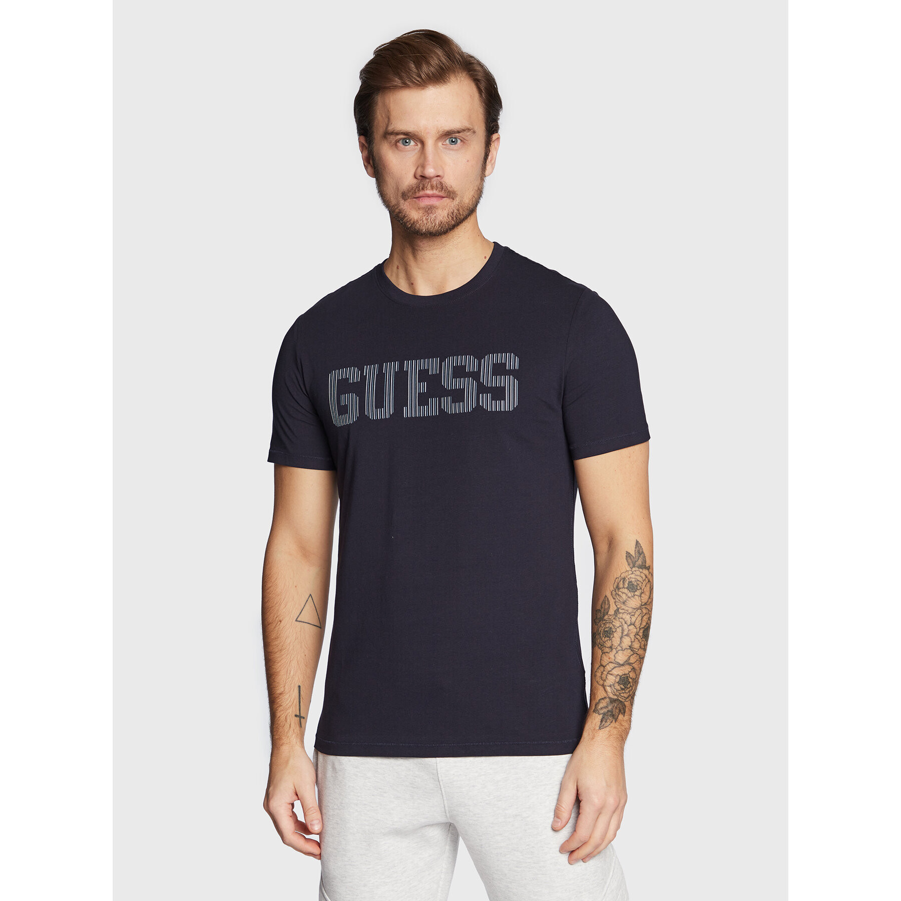 Guess T-Shirt M3RI05 J1314 Tmavomodrá Slim Fit - Pepit.cz