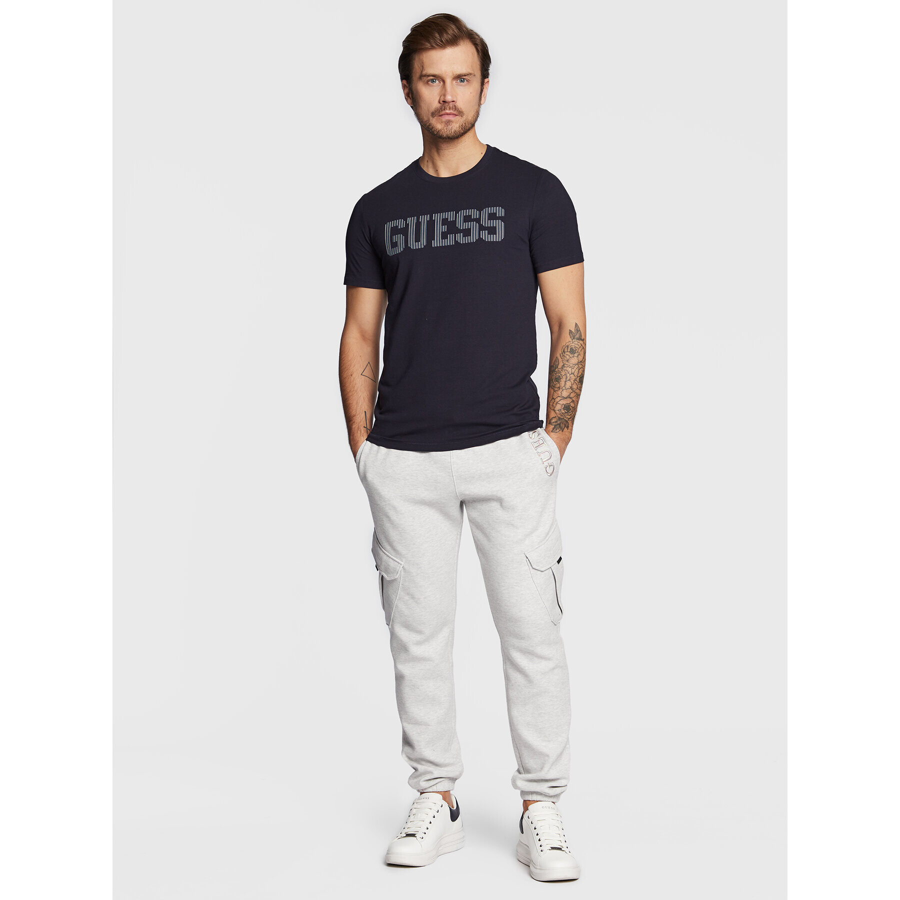 Guess T-Shirt M3RI05 J1314 Tmavomodrá Slim Fit - Pepit.cz