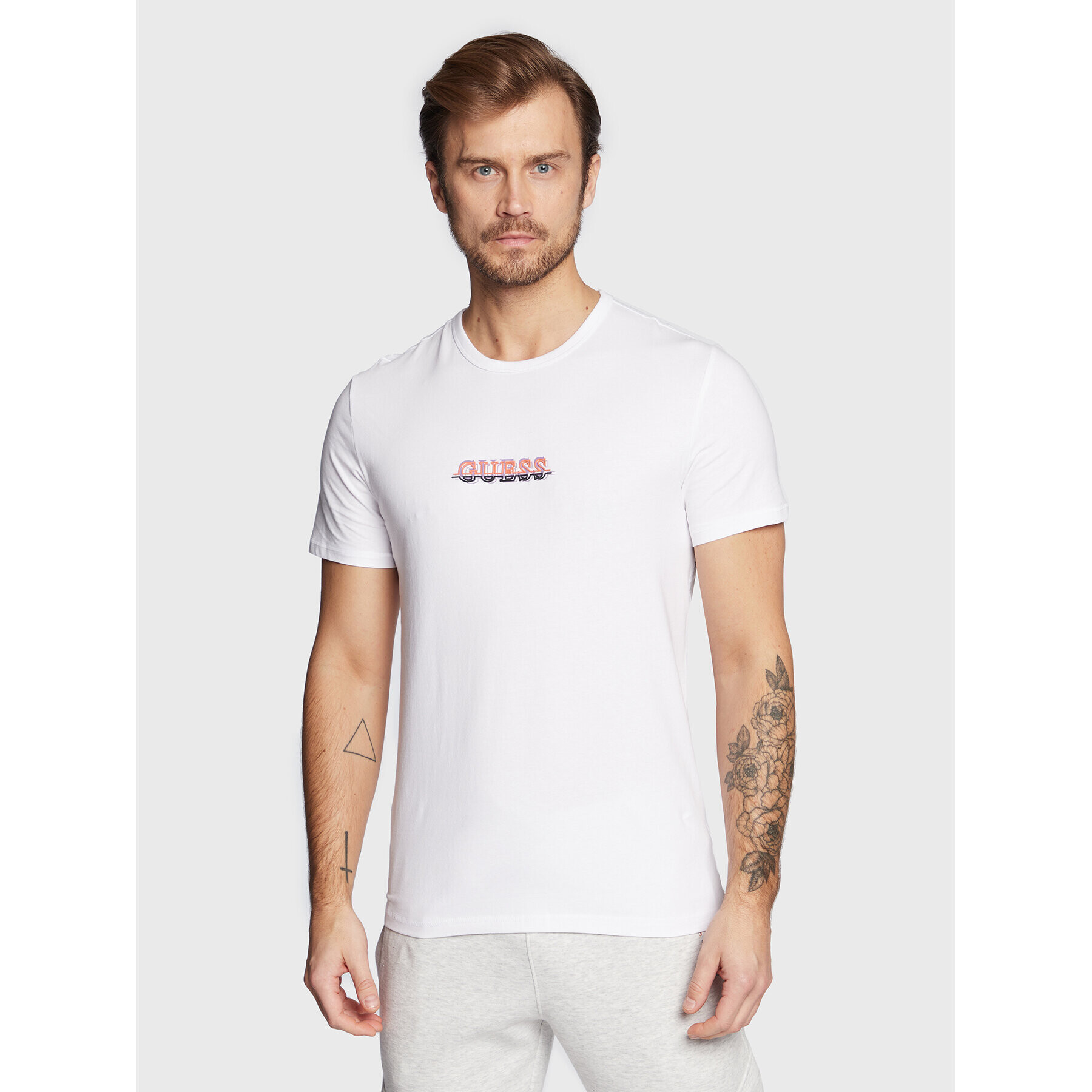 Guess T-Shirt M3RI11 J1314 Bílá Slim Fit - Pepit.cz