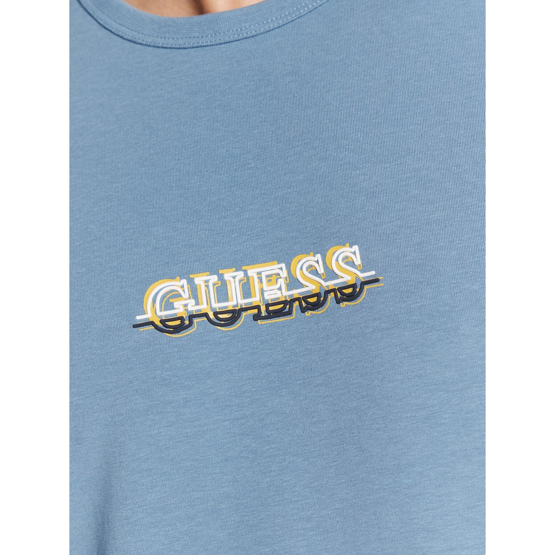 Guess T-Shirt M3RI11 J1314 Modrá Slim Fit - Pepit.cz