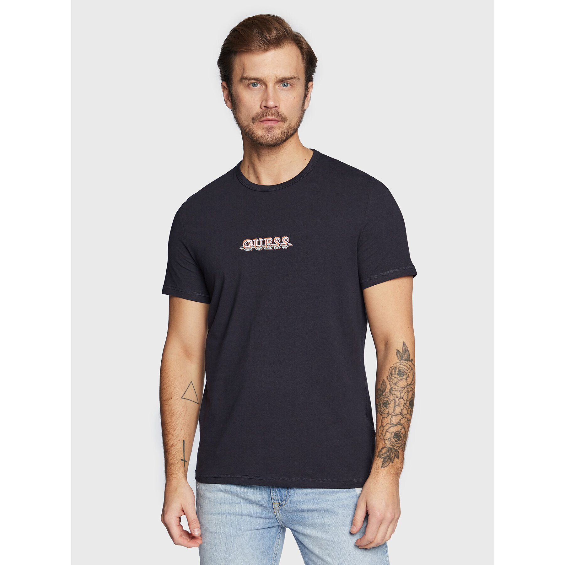 Guess T-Shirt M3RI11 J1314 Tmavomodrá Slim Fit - Pepit.cz