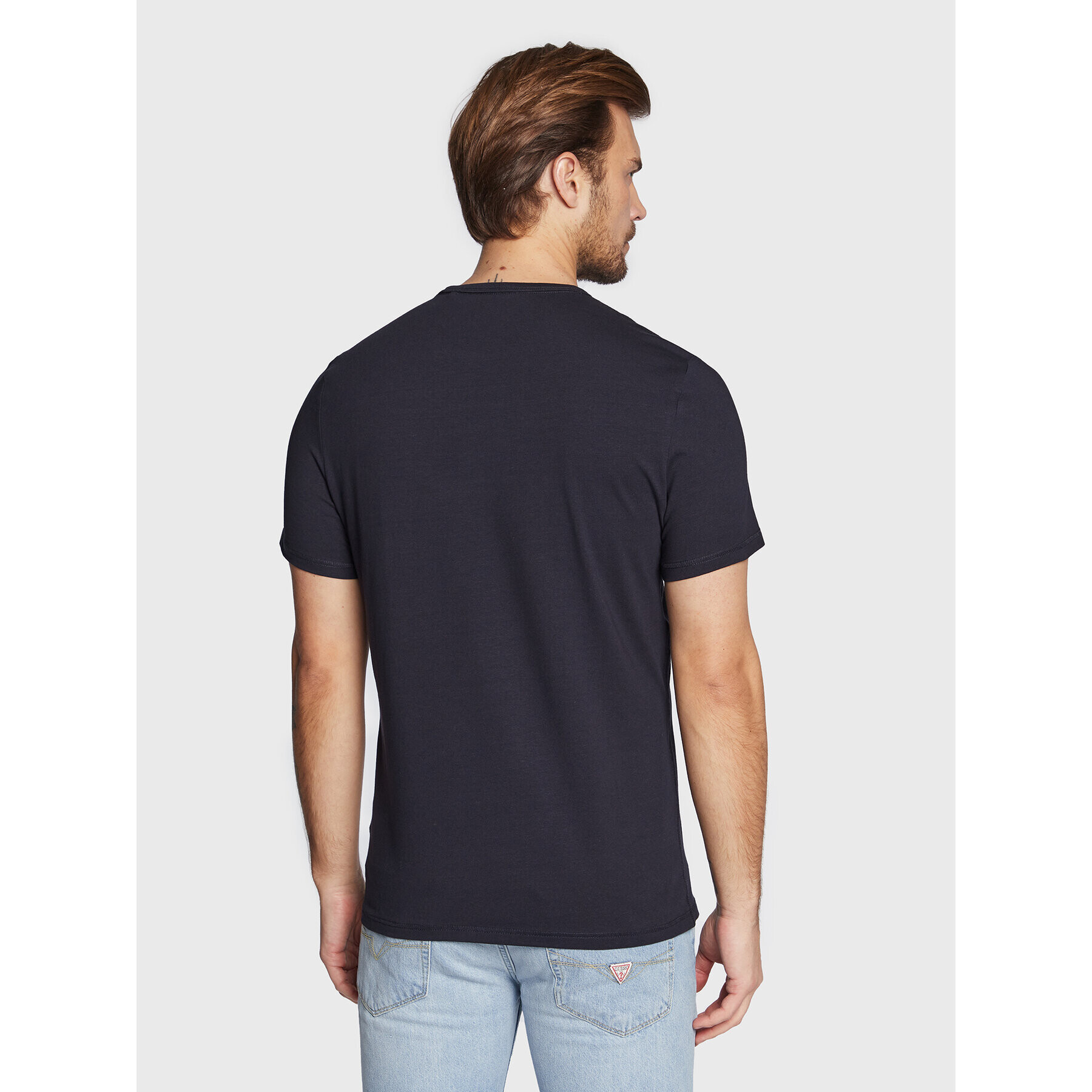 Guess T-Shirt M3RI11 J1314 Tmavomodrá Slim Fit - Pepit.cz