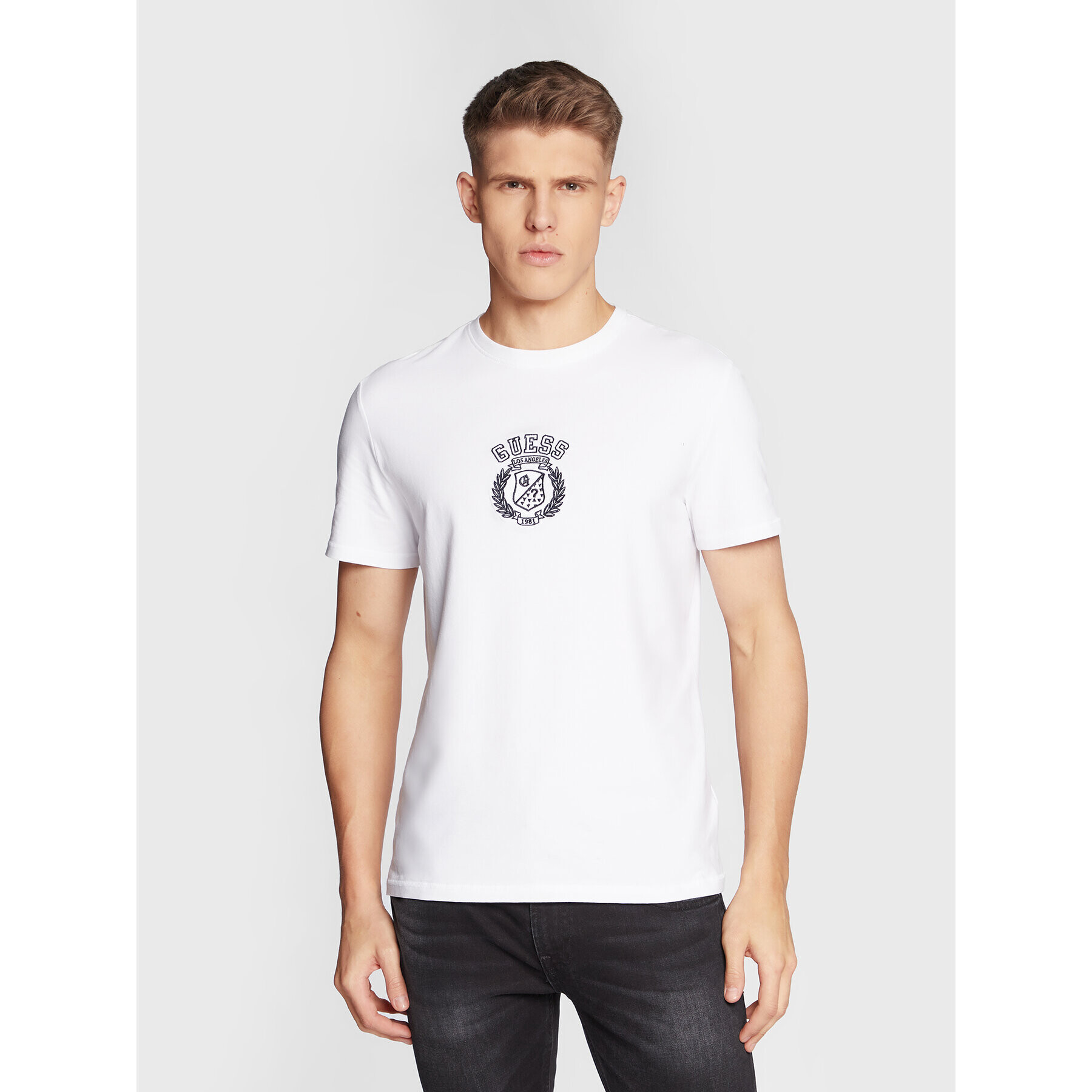 Guess T-Shirt M3RI19 J1314 Bílá Slim Fit - Pepit.cz