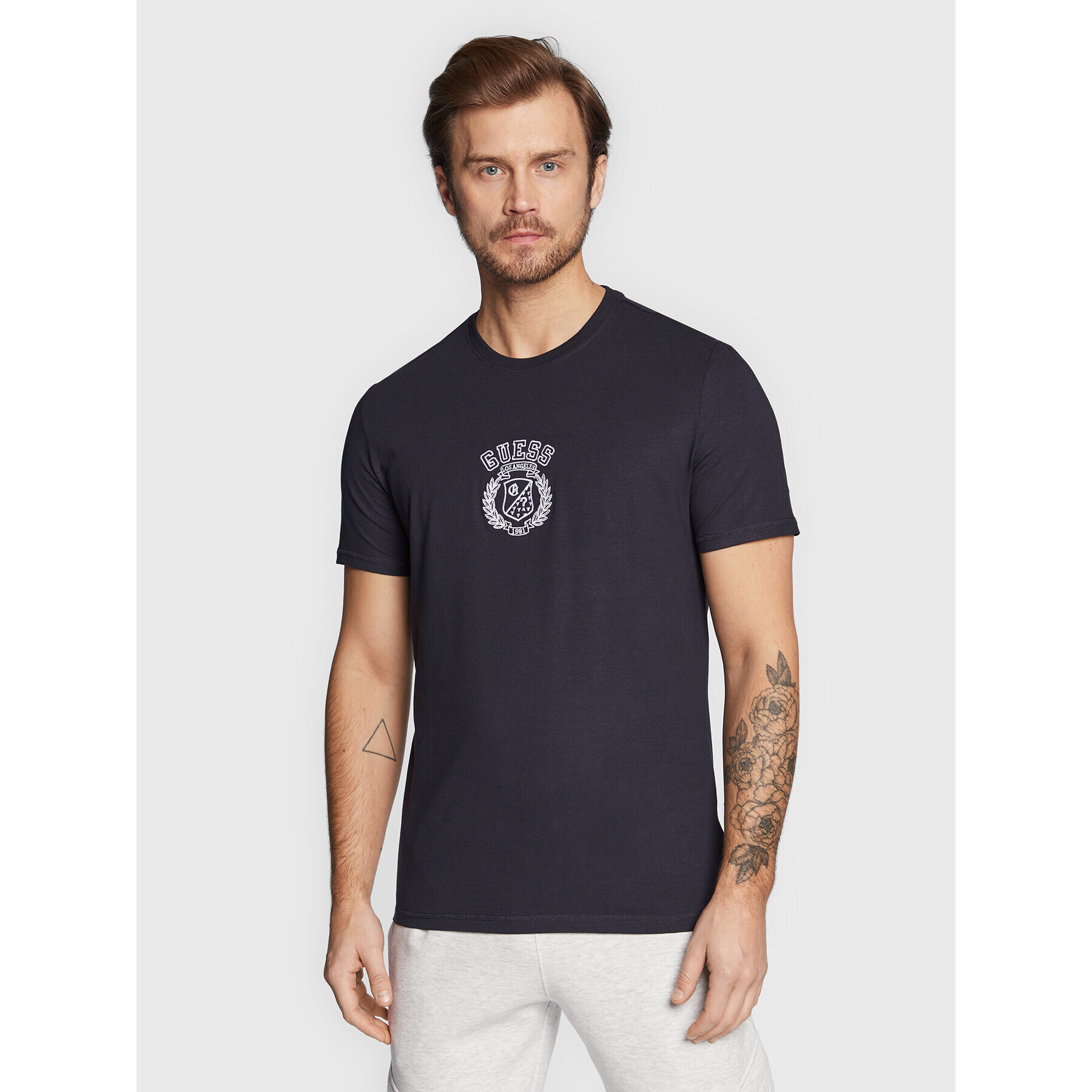 Guess T-Shirt M3RI19 J1314 Tmavomodrá Slim Fit - Pepit.cz