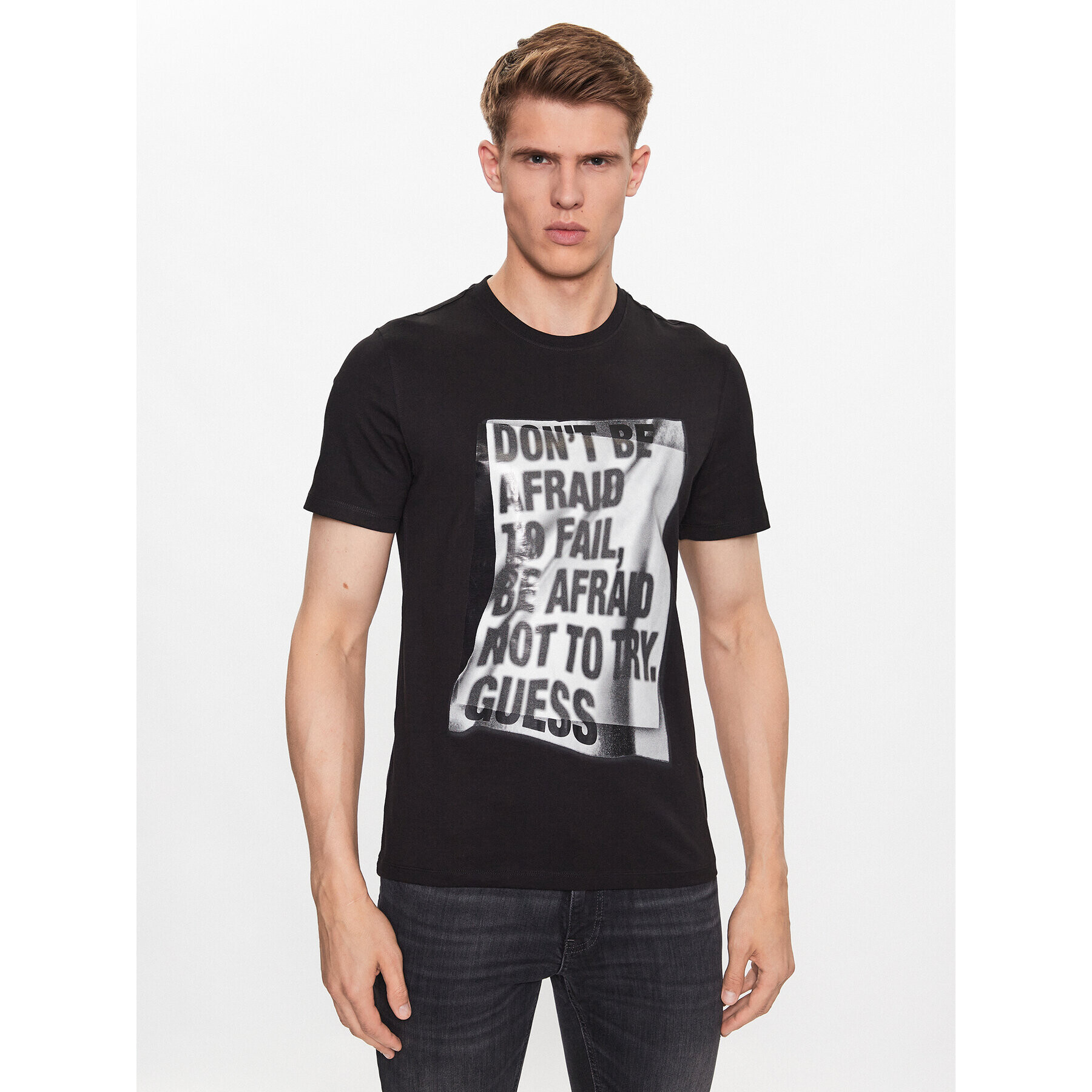 Guess T-Shirt M3YI06 I3Z14 Černá Slim Fit - Pepit.cz