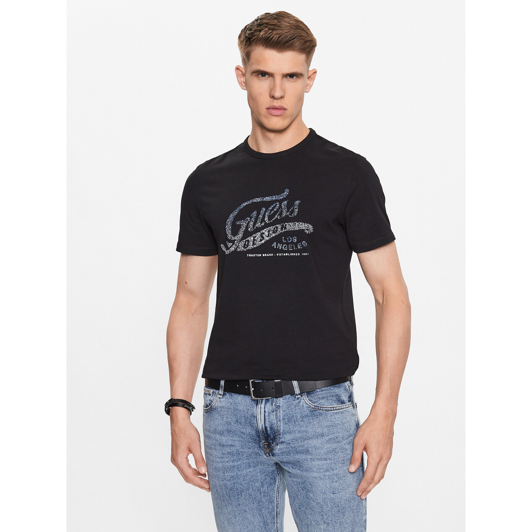 Guess T-Shirt M3YI27 J1314 Černá Slim Fit - Pepit.cz