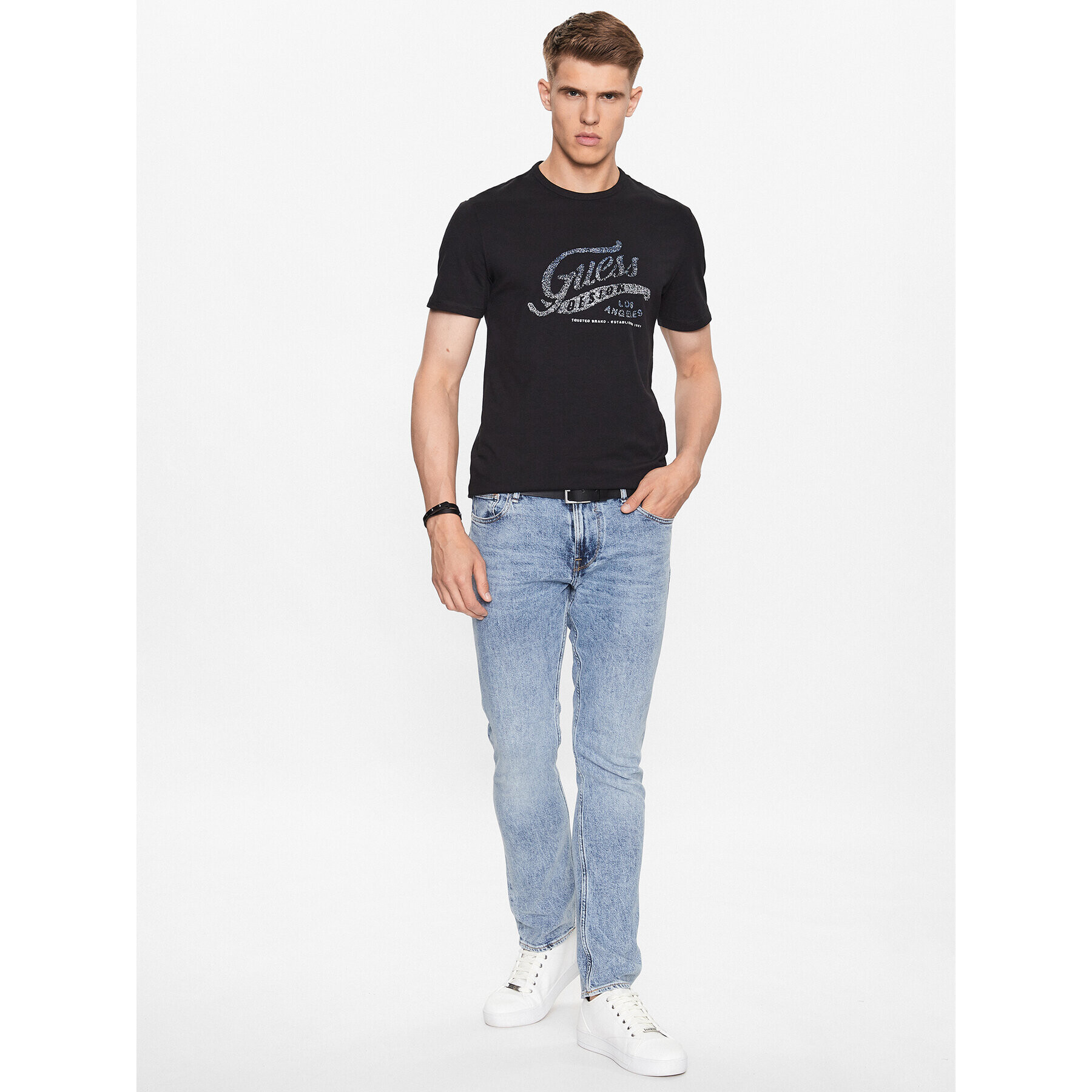 Guess T-Shirt M3YI27 J1314 Černá Slim Fit - Pepit.cz