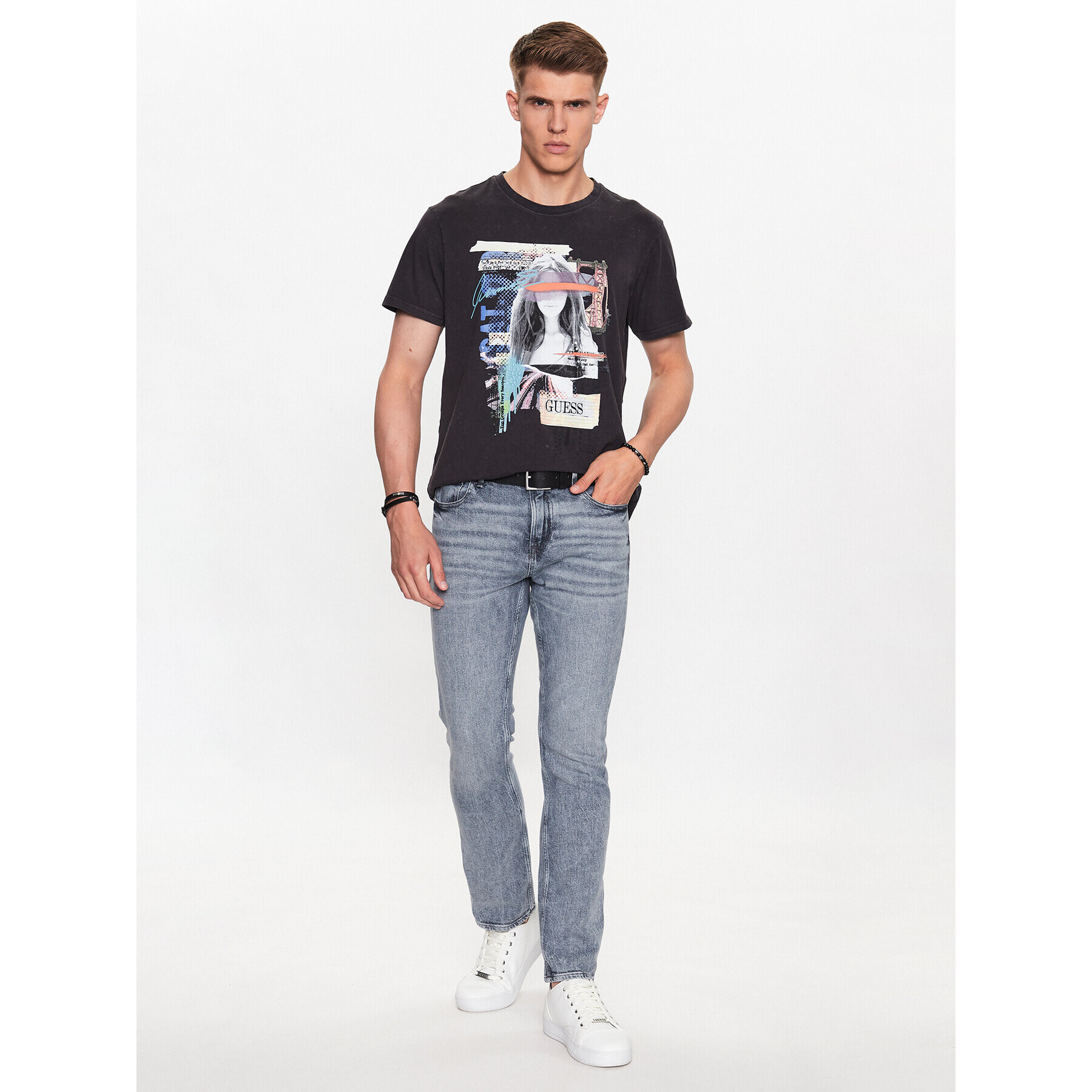 Guess T-Shirt M3YI38 K8FQ4 Černá Regular Fit - Pepit.cz