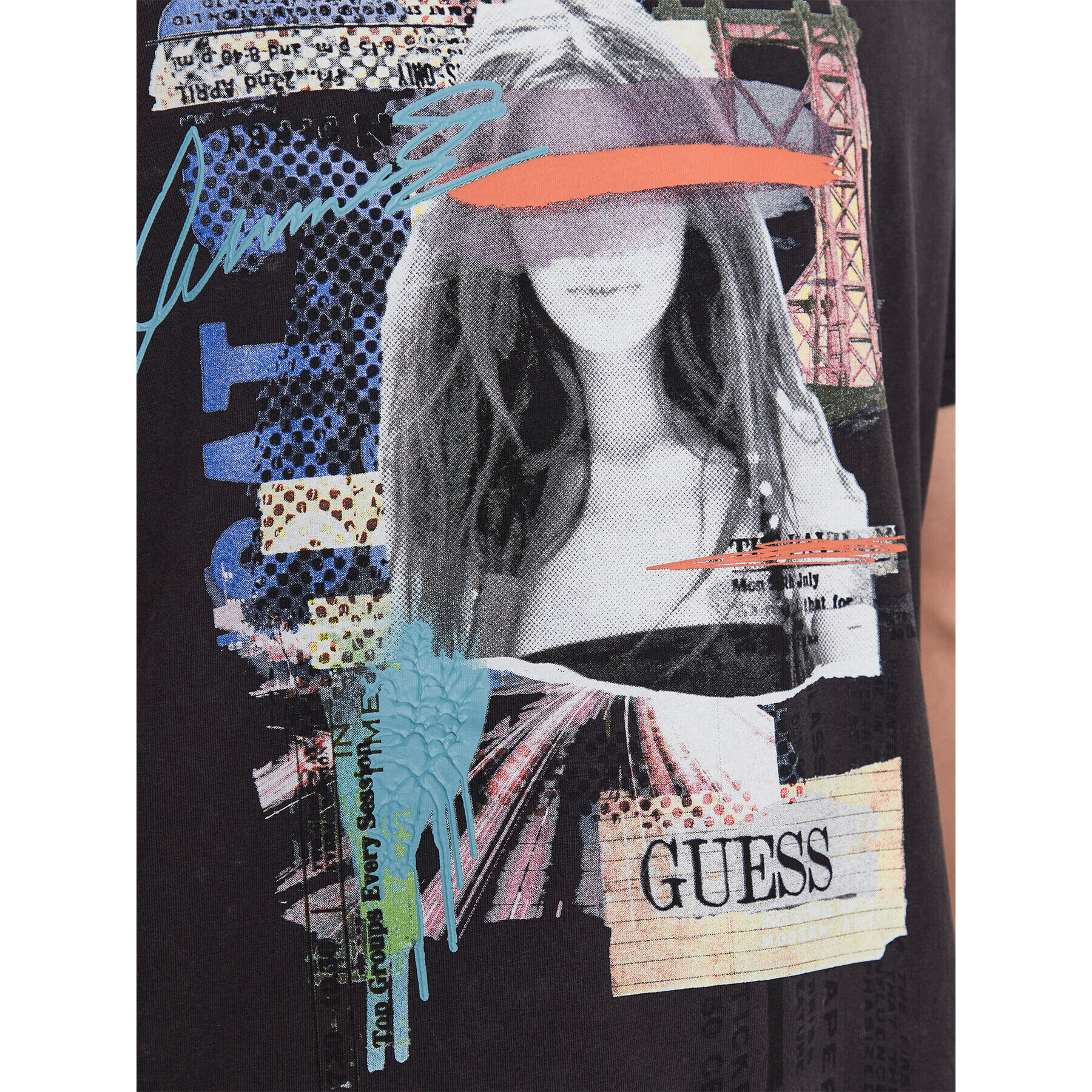 Guess T-Shirt M3YI38 K8FQ4 Černá Regular Fit - Pepit.cz