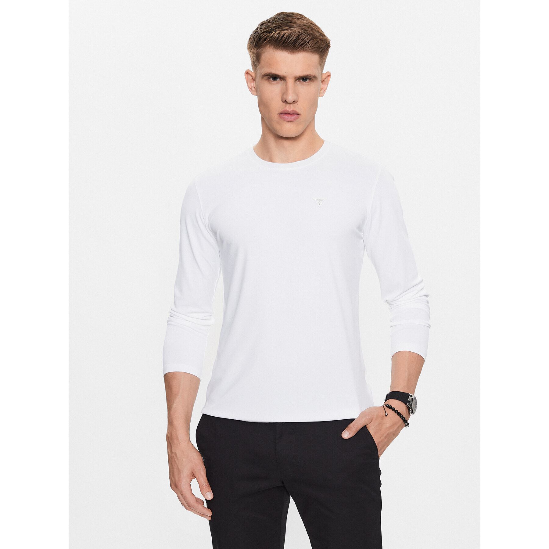 Guess T-Shirt M3YI39 KBS60 Bílá Slim Fit - Pepit.cz