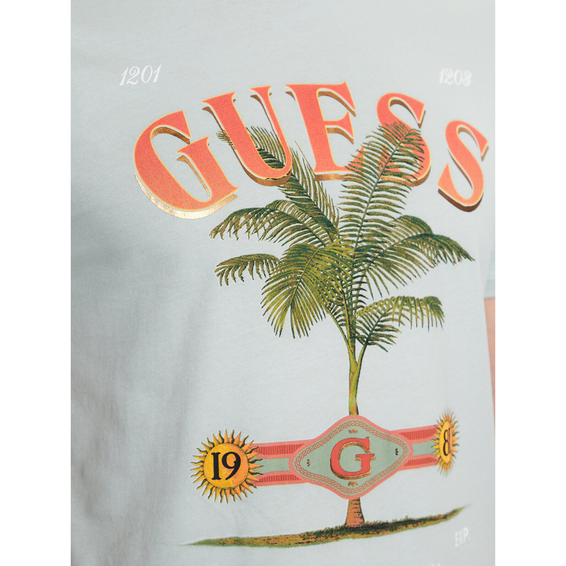 Guess T-Shirt M3YI61 K9RM1 Zelená Slim Fit - Pepit.cz