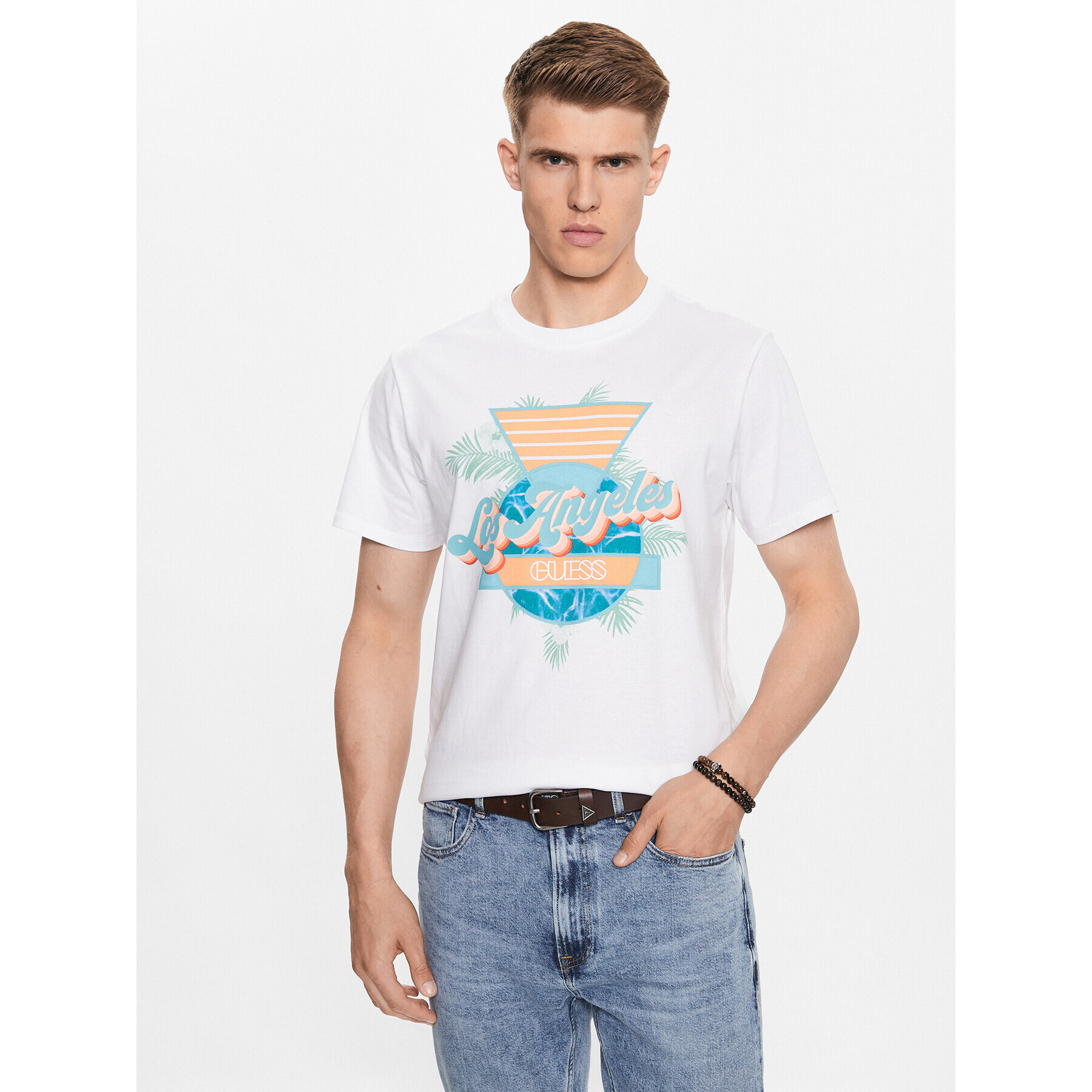 Guess T-Shirt M3YI67 I3Z14 Bílá Regular Fit - Pepit.cz