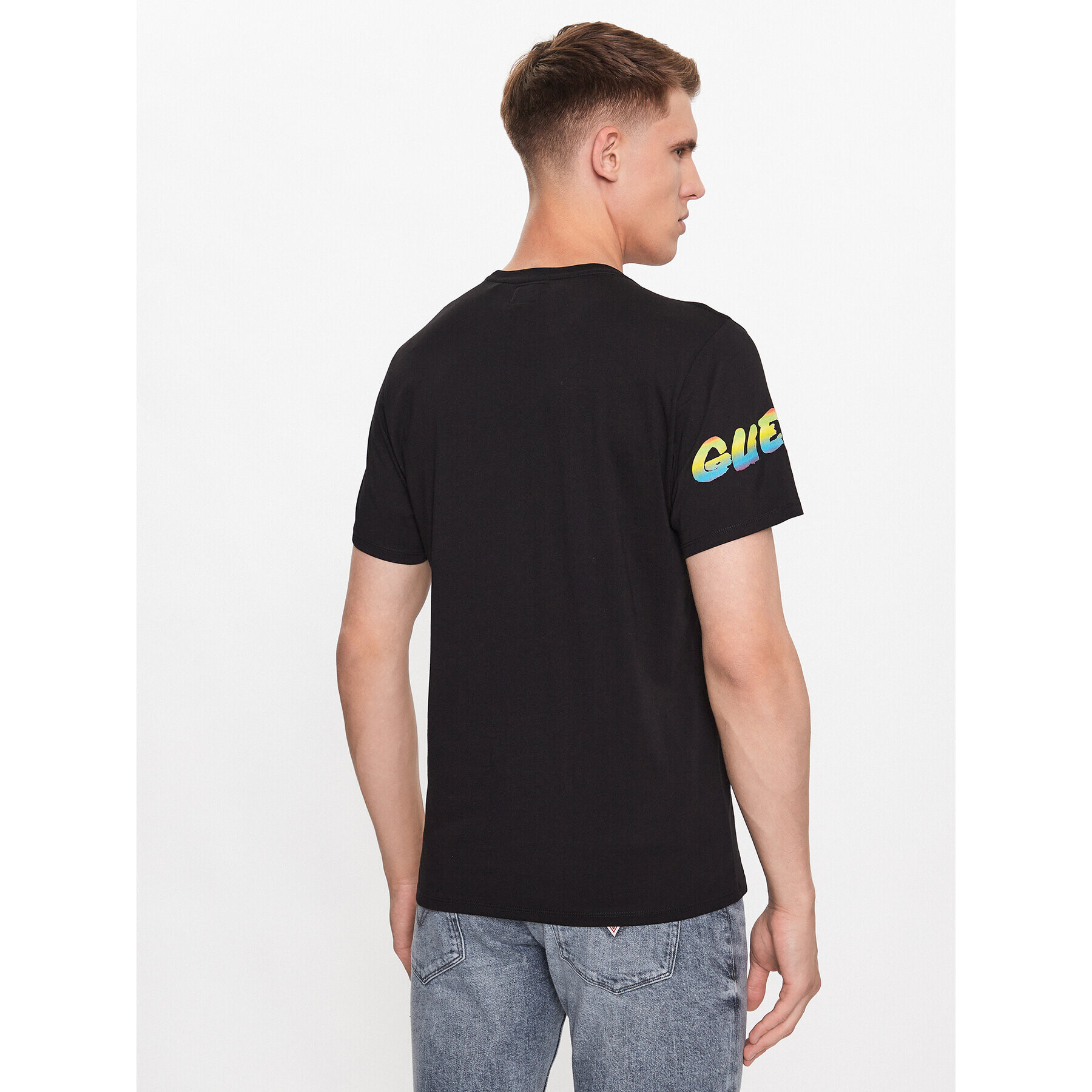 Guess T-Shirt M3YI72 K9RM1 Černá Slim Fit - Pepit.cz