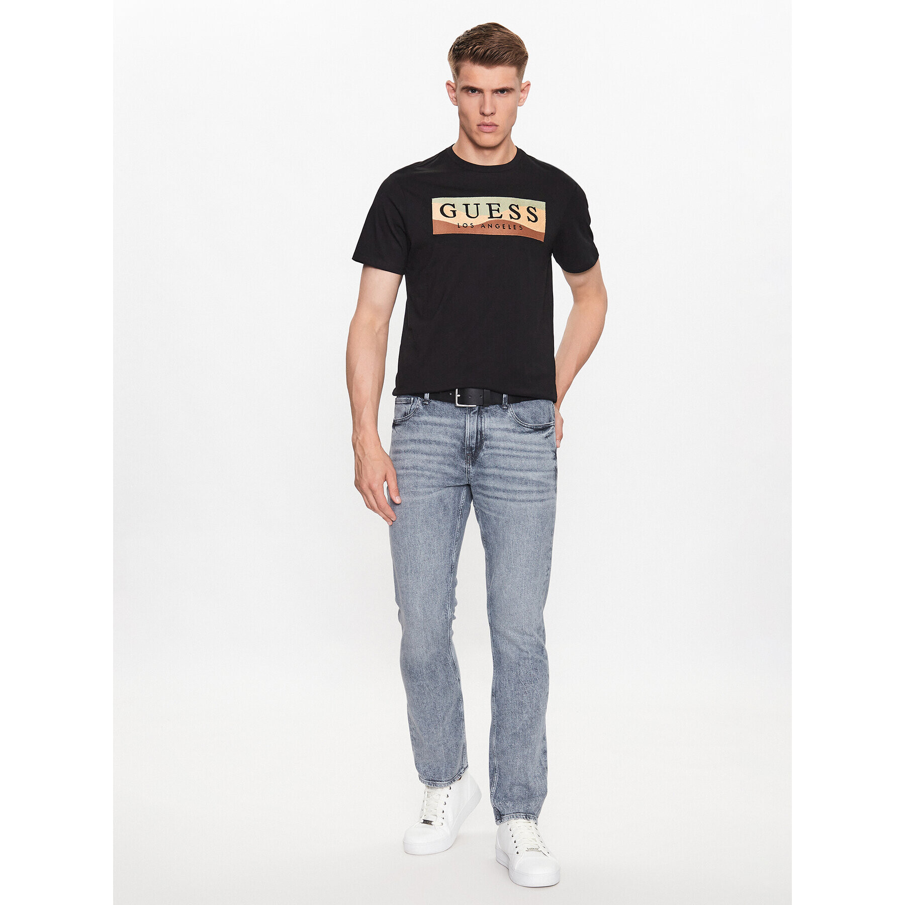 Guess T-Shirt M3YI90 K9RM1 Černá Slim Fit - Pepit.cz