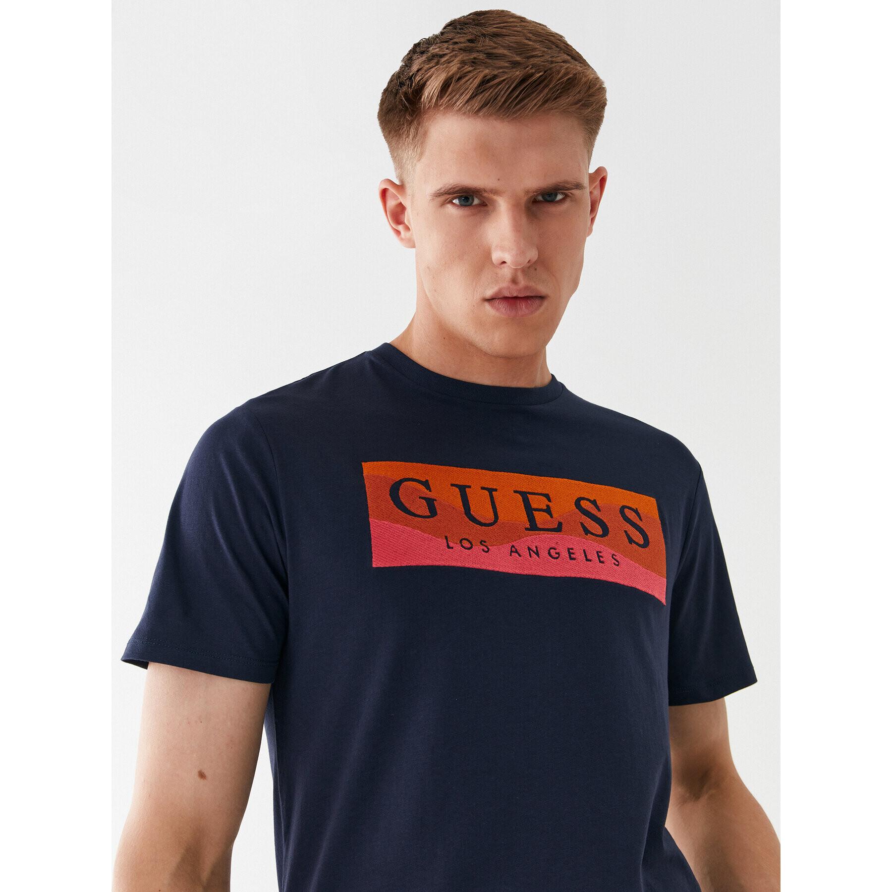 Guess T-Shirt M3YI90 K9RM1 Modrá Slim Fit - Pepit.cz