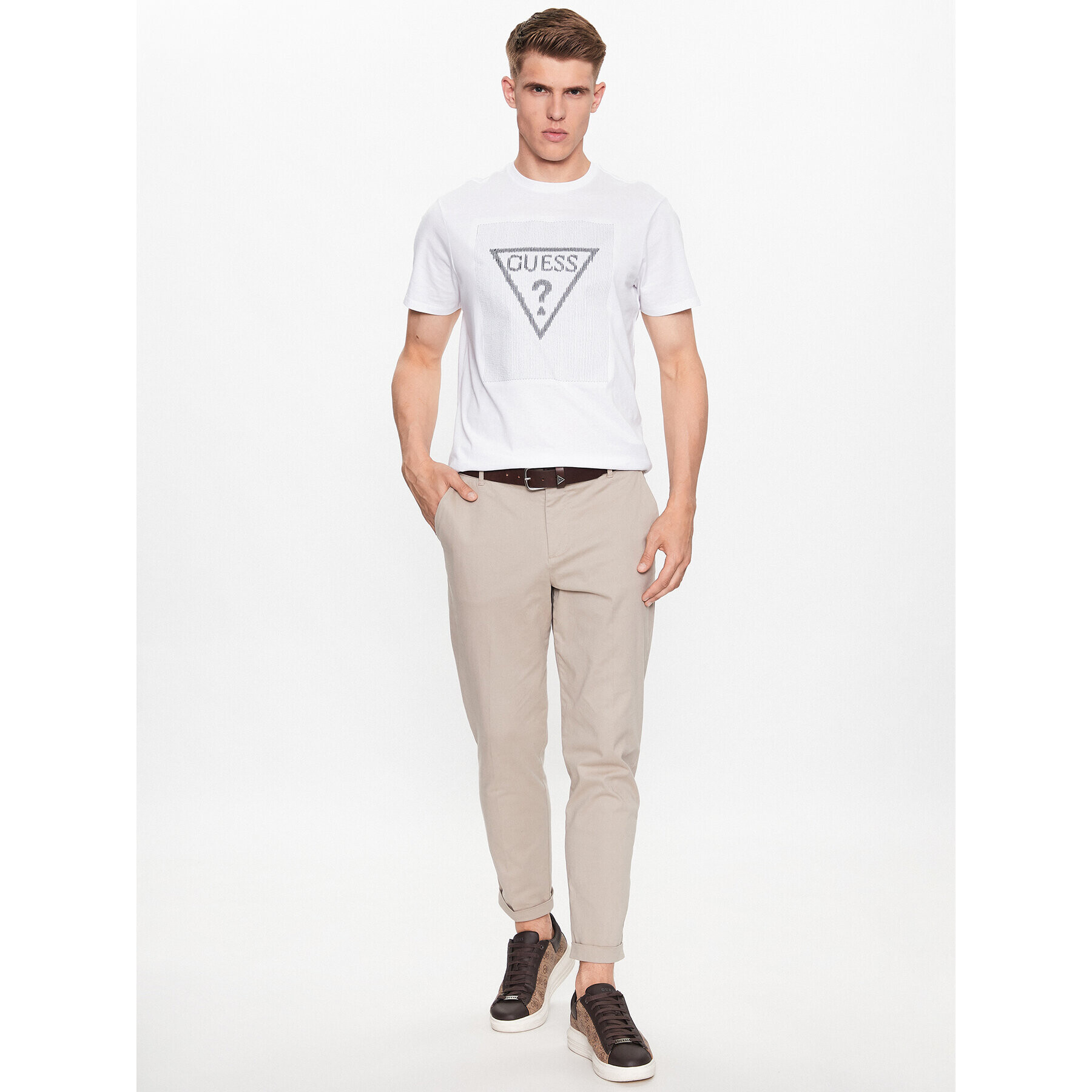 Guess T-Shirt M3YI91 K9RM1 Bílá Slim Fit - Pepit.cz