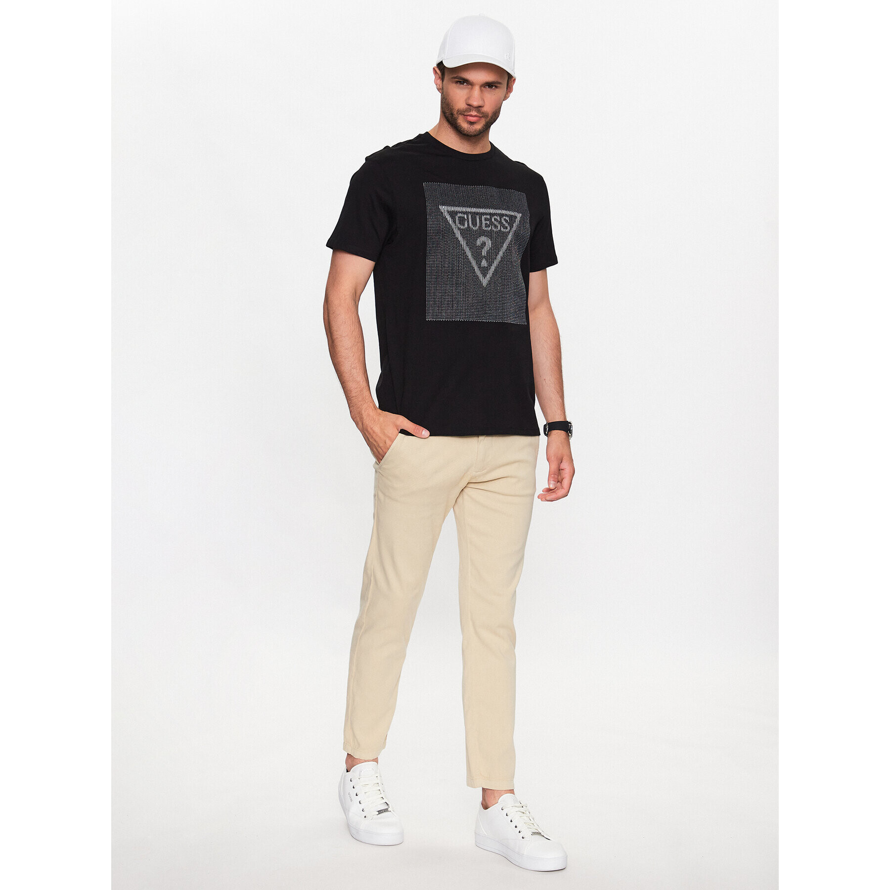 Guess T-Shirt M3YI91 K9RM1 Černá Slim Fit - Pepit.cz