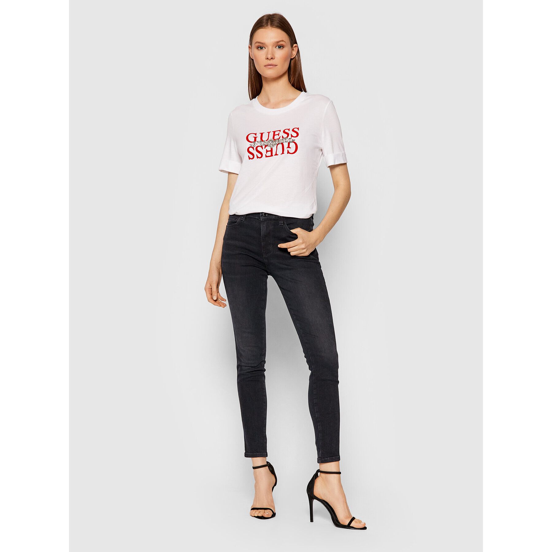 Guess T-Shirt Maider W1BI08 K46D1 Bílá Relaxed Fit - Pepit.cz